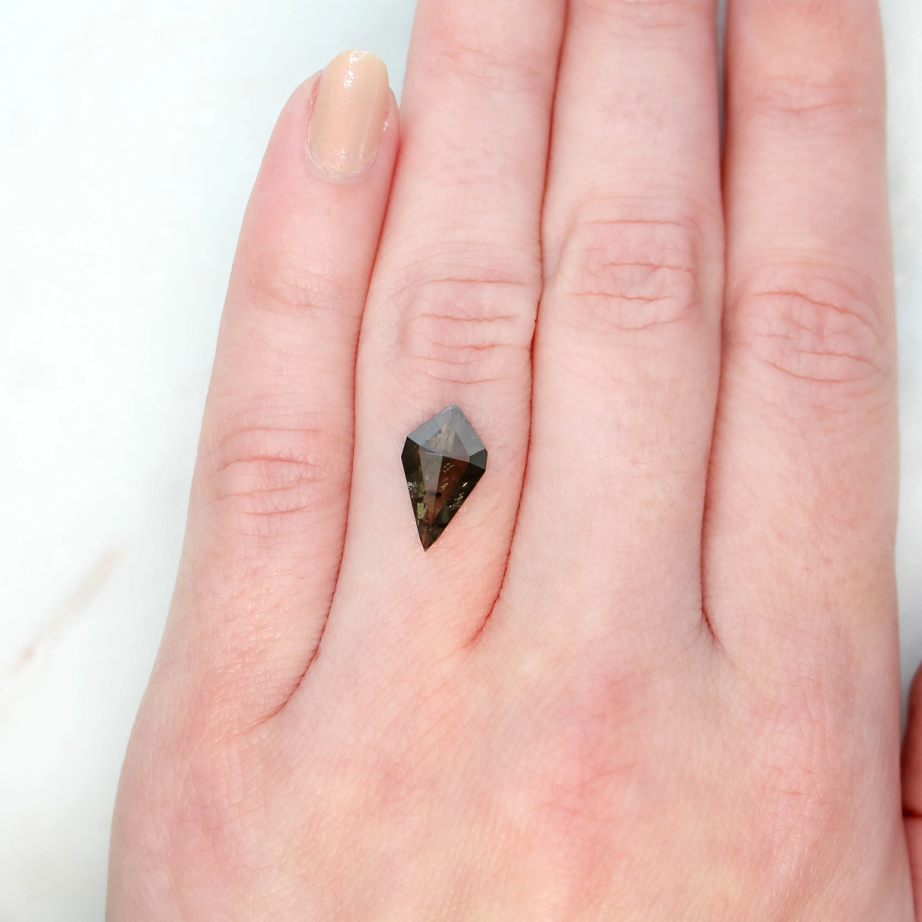 1.93 Carat Dark Champagne Kite Cut Salt and Pepper Diamond - Inventory Code DCK193 - Image 2
