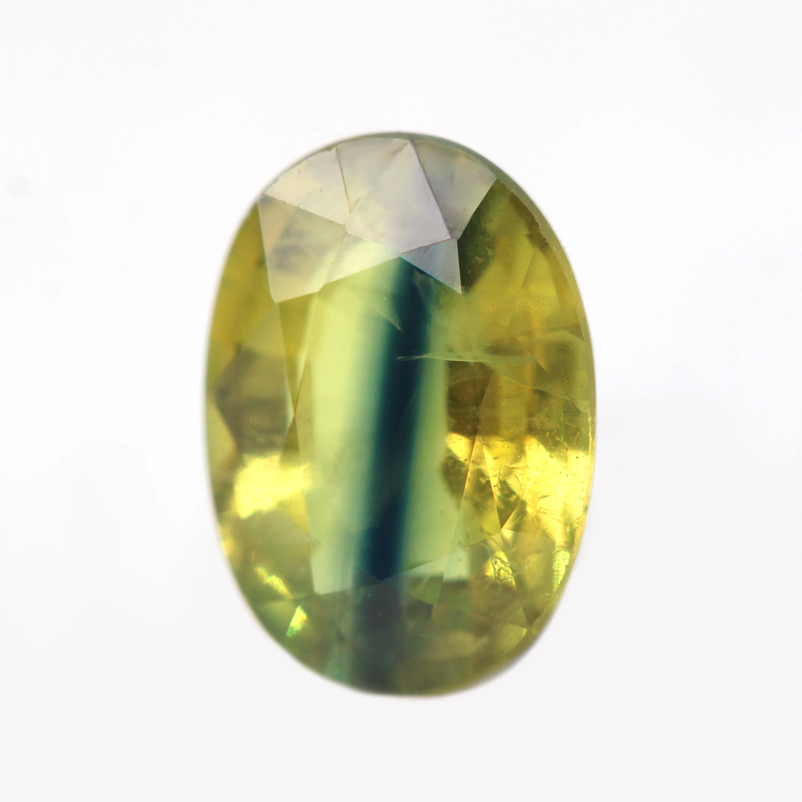 1.94 Carat Bicolor Yellow Blue Oval Sapphire for Custom Work - Inventory Code YBOS194 - Image 3