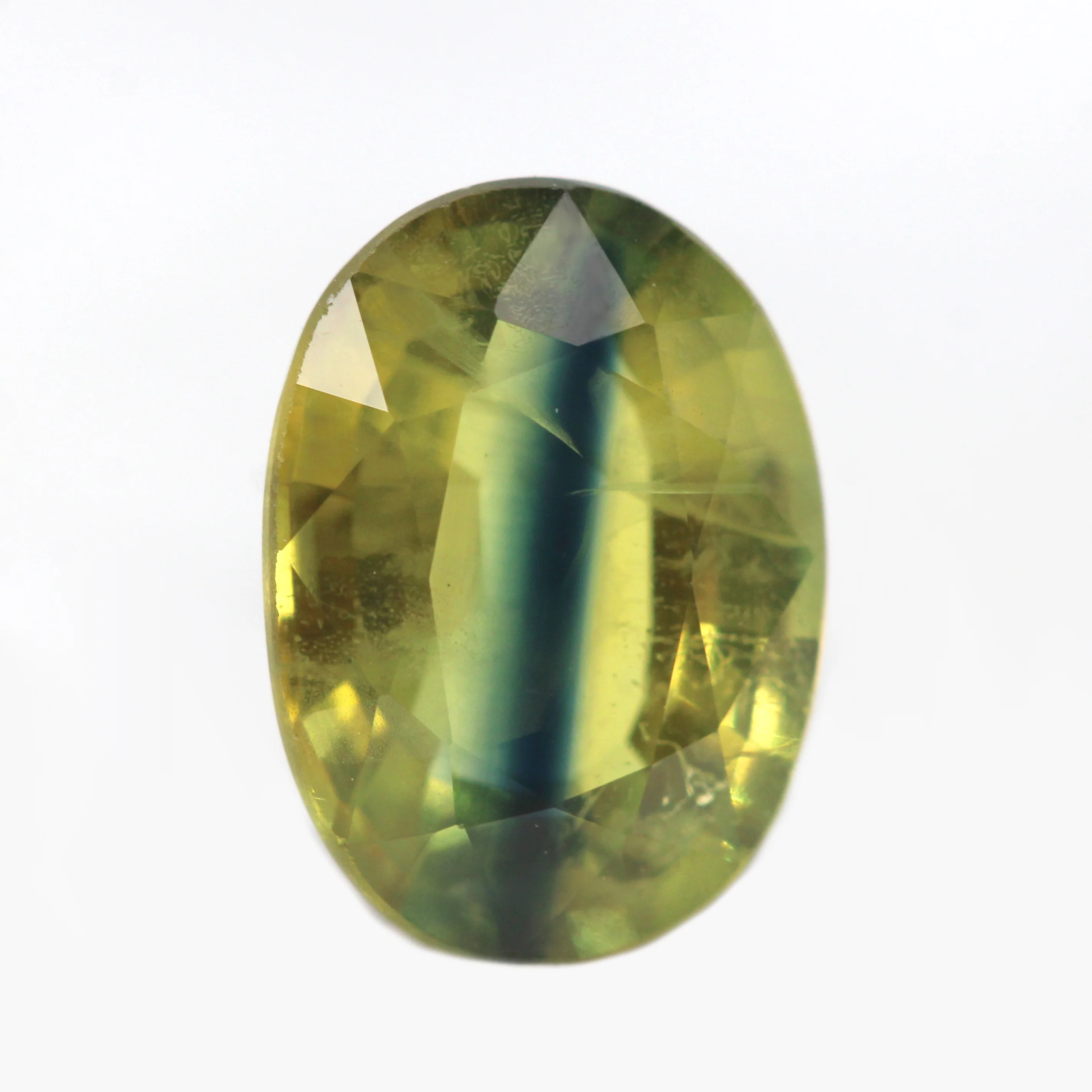 1.94 Carat Bicolor Yellow Blue Oval Sapphire for Custom Work - Inventory Code YBOS194 - Image 4