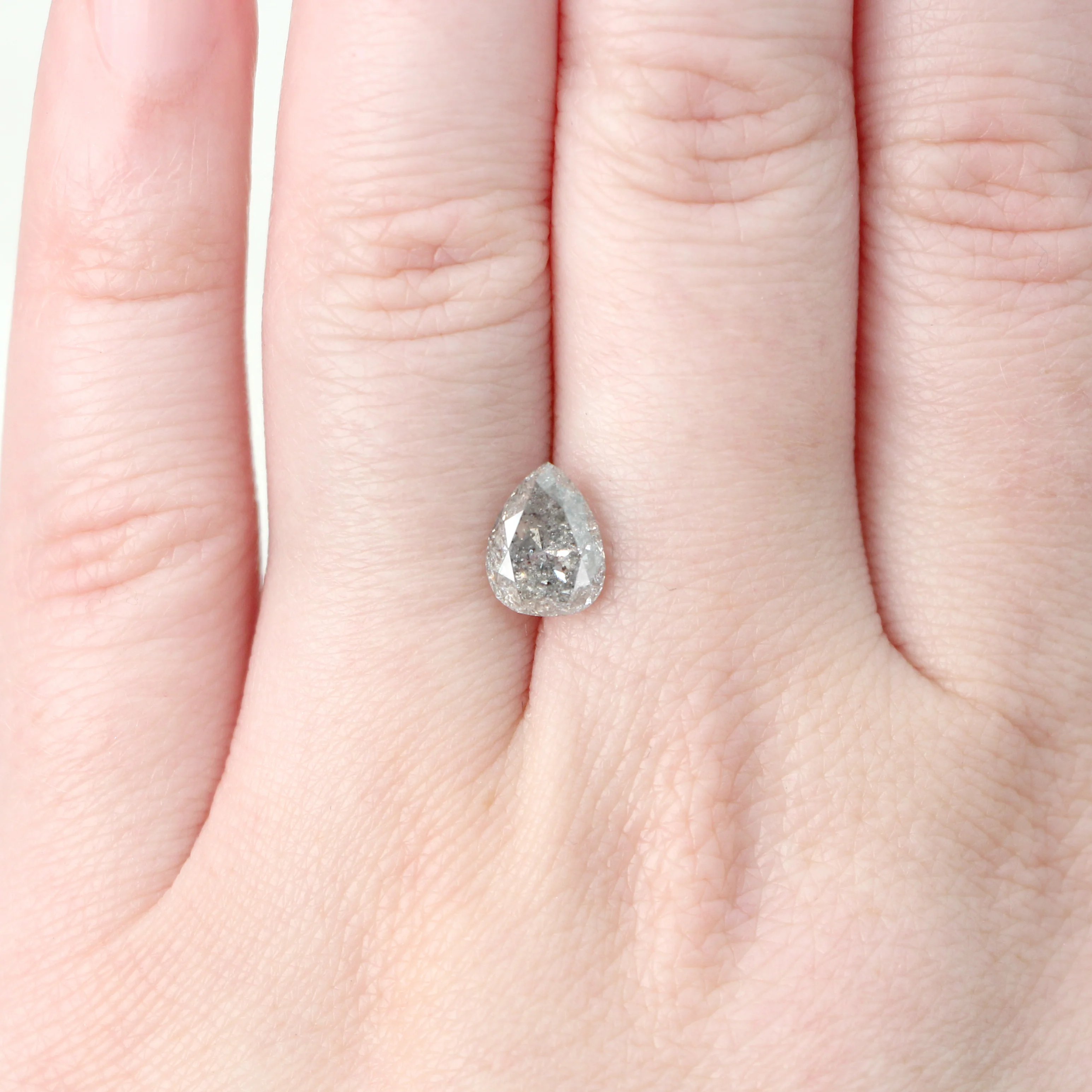 1.95 Carat Gray Pear Salt and Pepper Diamond for Custom Work - Inventory Code SGP195 - Image 2