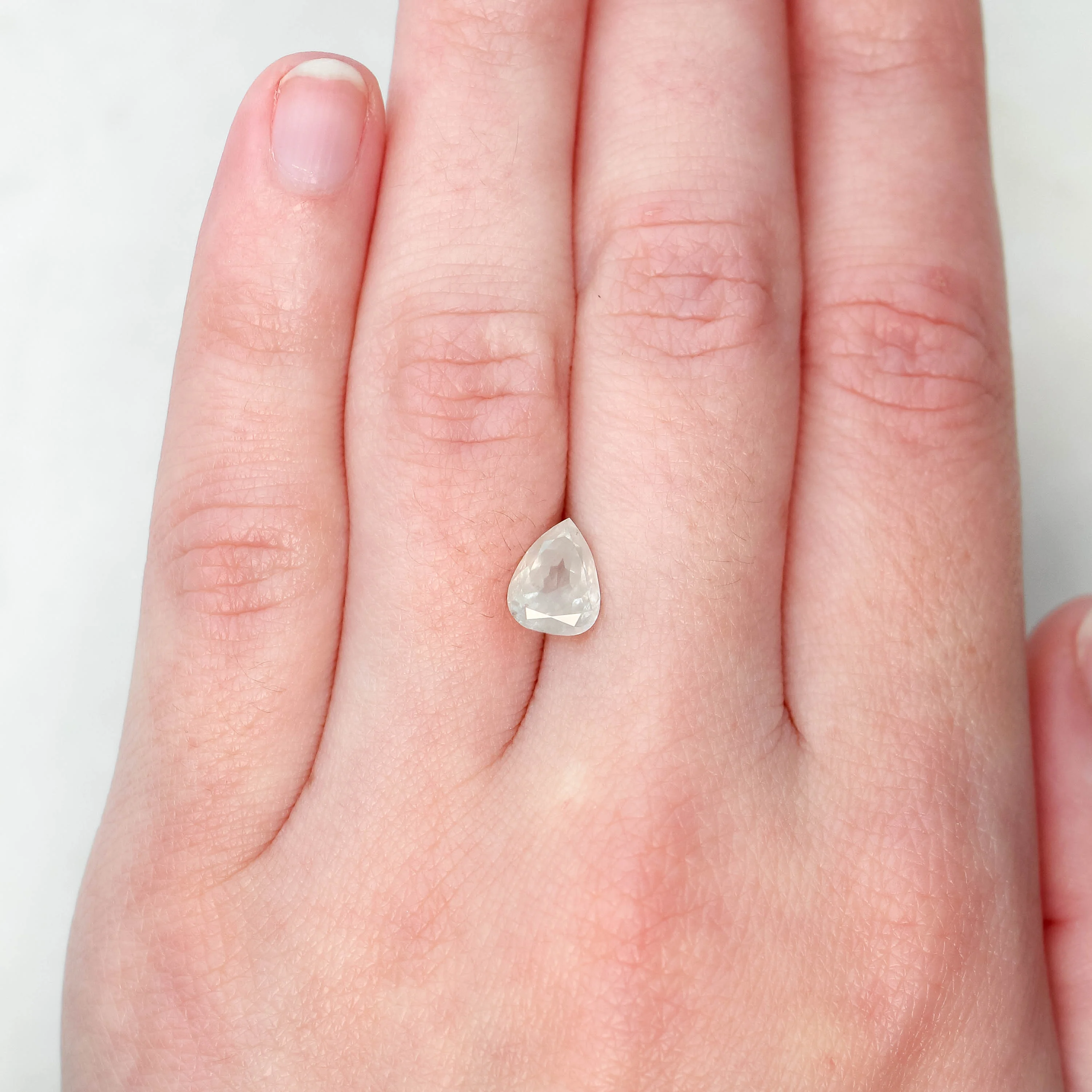 1.98 Carat Misty White Pear Salt and Pepper Diamond for Custom Work - Inventory Code MWP198 - Image 2