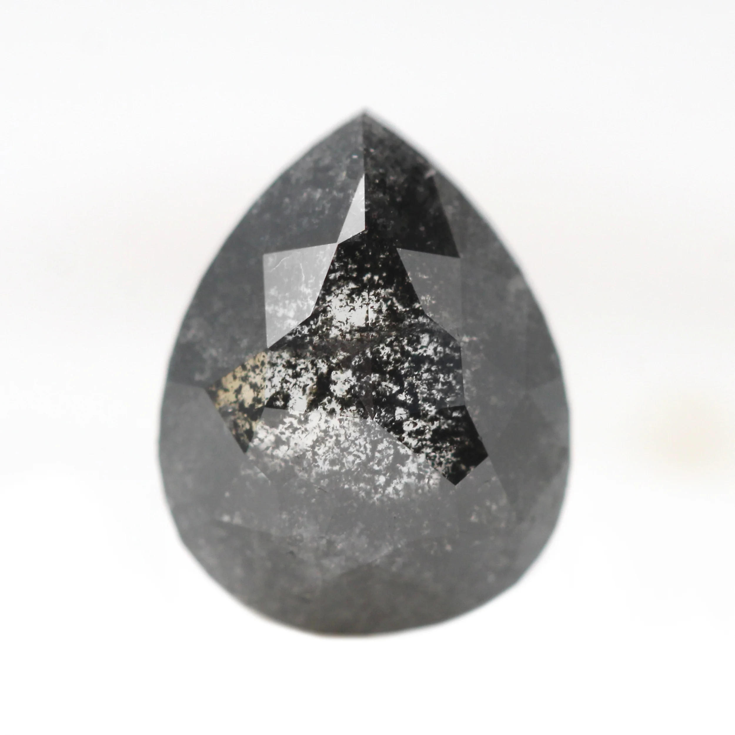 2.00 Carat Black Charcoal Pear Salt and Pepper Diamond for Custom Work - Inventory Code NBP200