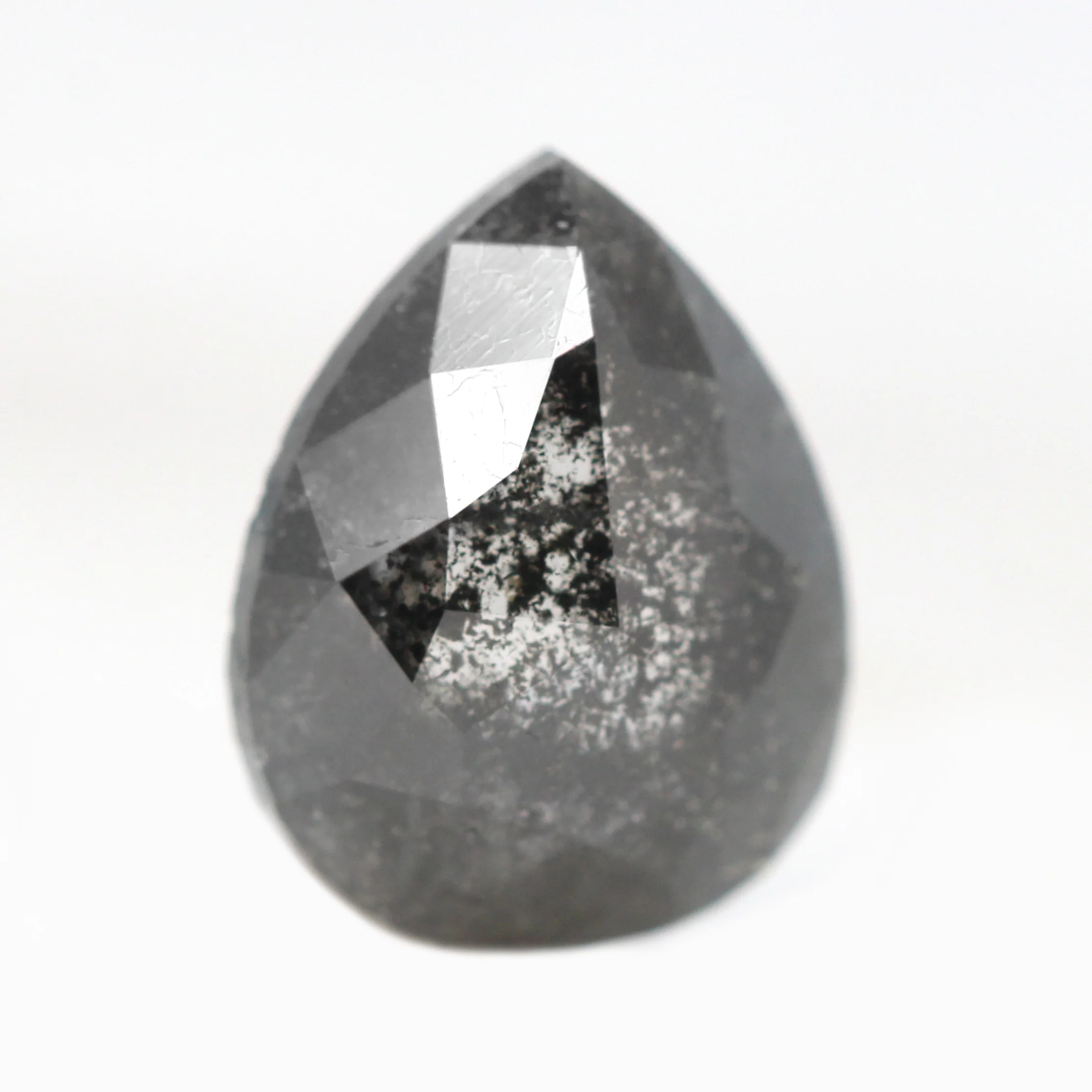 2.00 Carat Black Charcoal Pear Salt and Pepper Diamond for Custom Work - Inventory Code NBP200 - Image 2