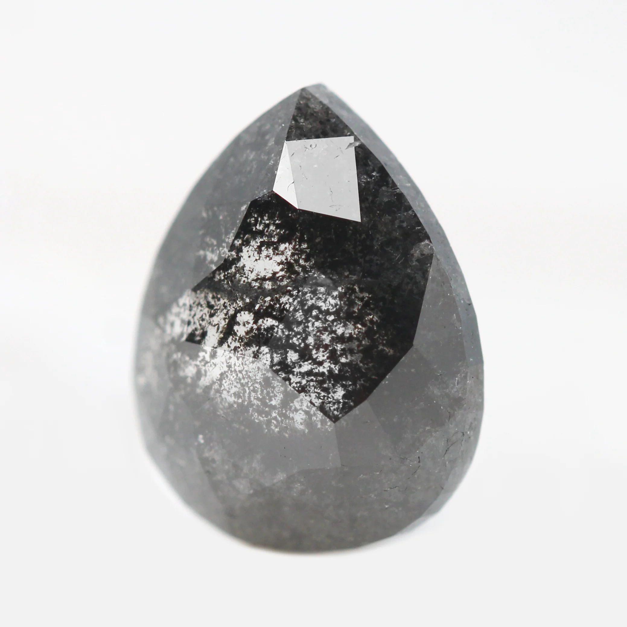 2.00 Carat Black Charcoal Pear Salt and Pepper Diamond for Custom Work - Inventory Code NBP200 - Image 3