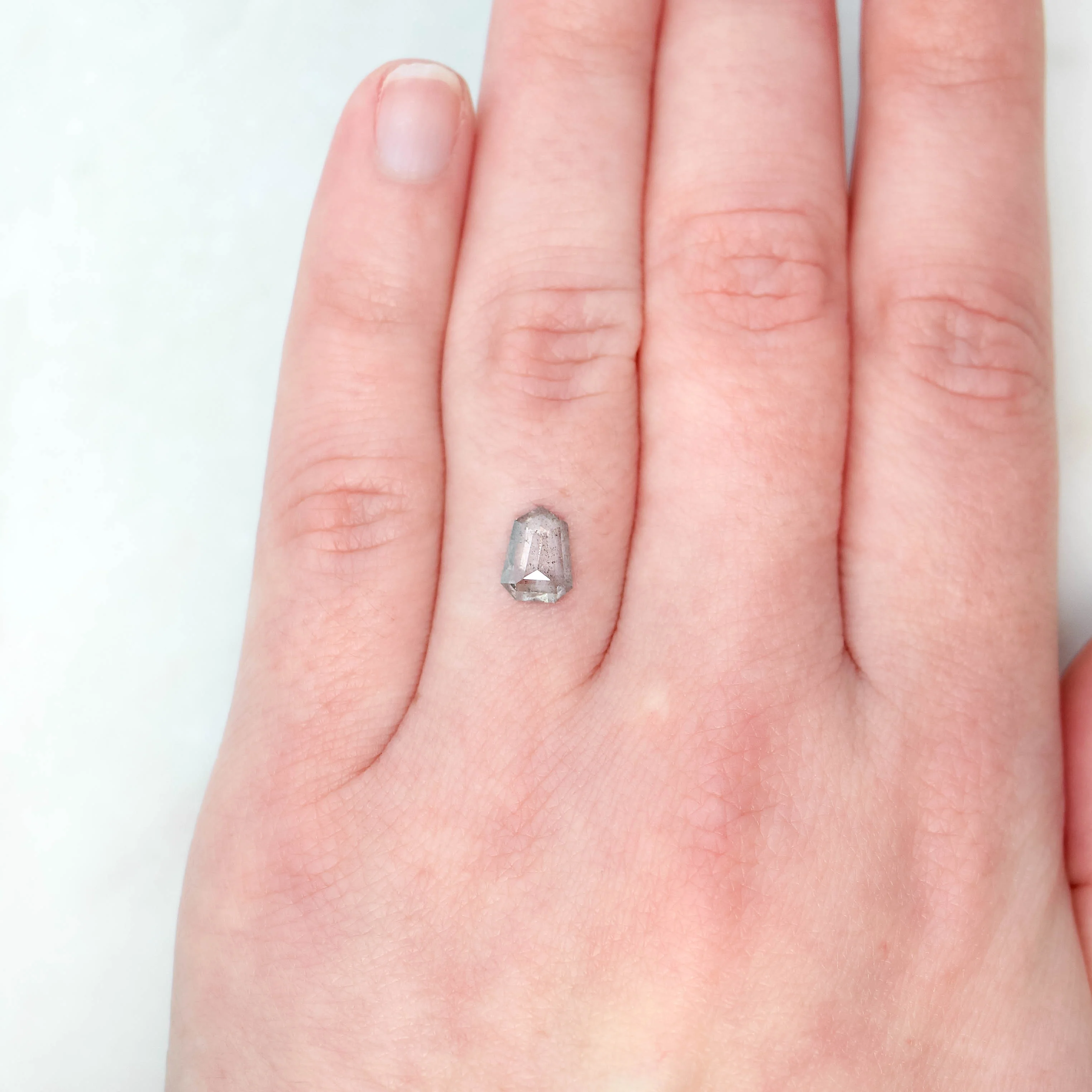 1.00 Carat Clear Shield Cut Salt and Pepper Diamond for Custom Work - Inventory Code CCS099 - Image 2