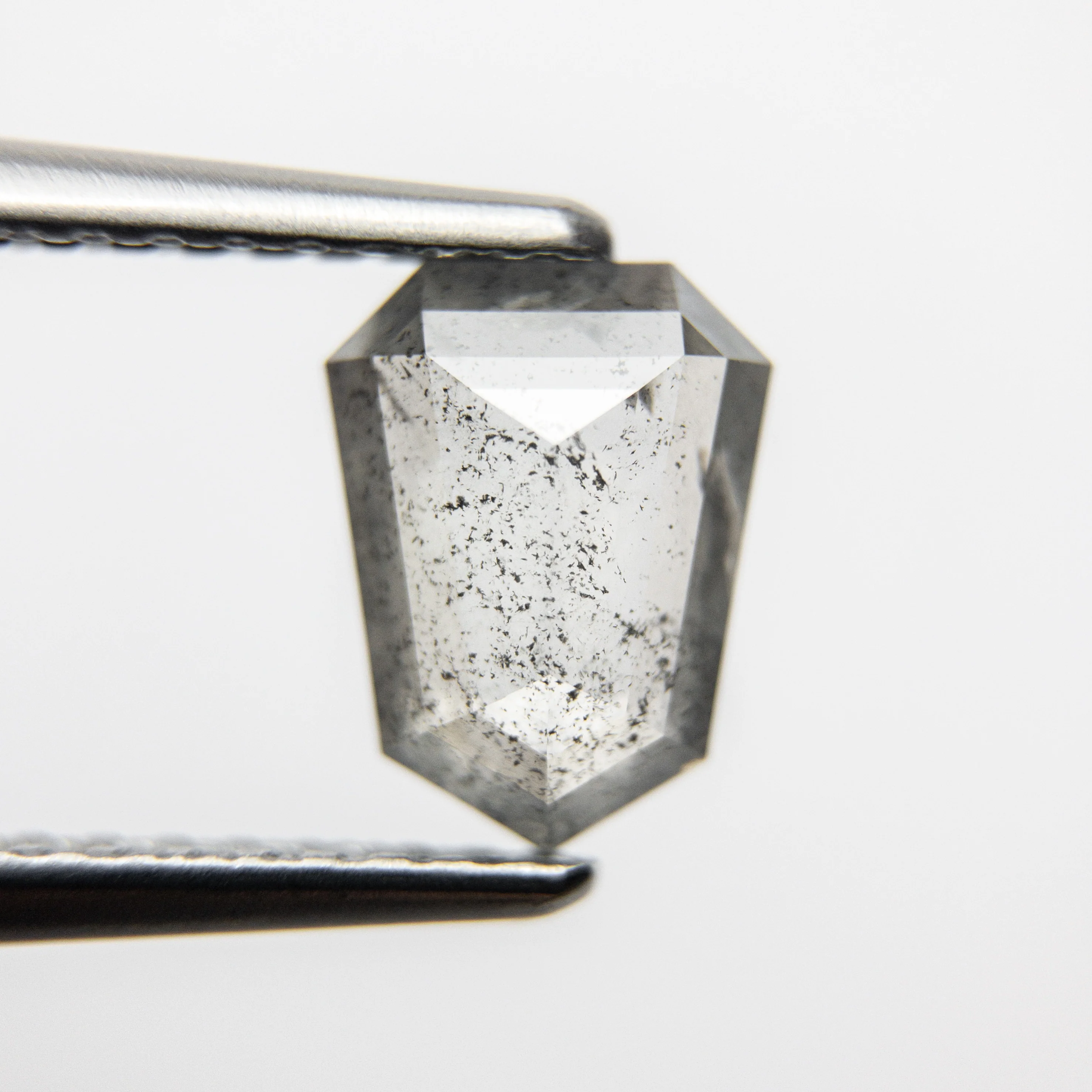 1.00 Carat Clear Shield Cut Salt and Pepper Diamond for Custom Work - Inventory Code CCS099 - Image 6