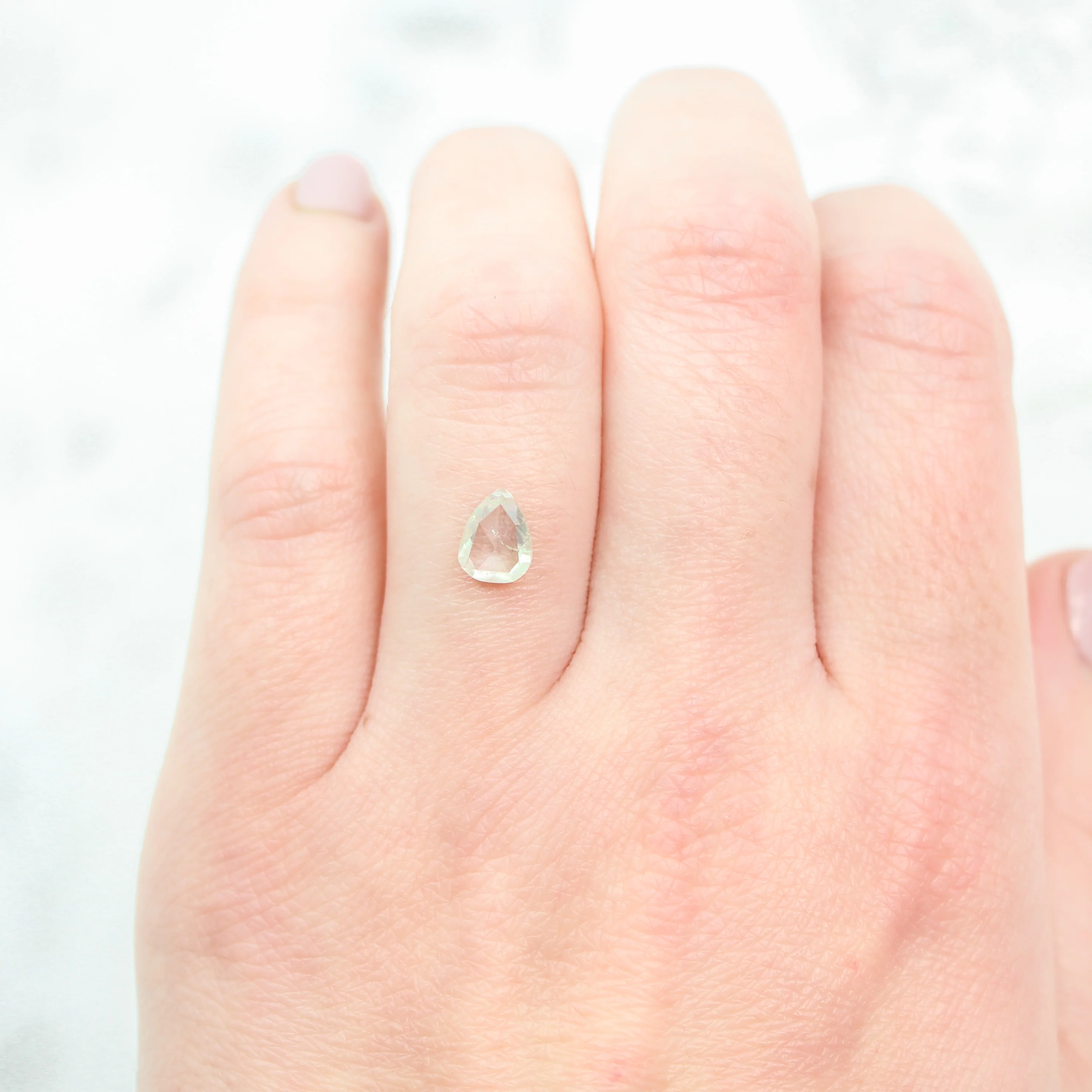 1.00 Carat Clear Pear Salt and Pepper Diamond for Custom Work - Inventory Code MWPD1 - Image 5