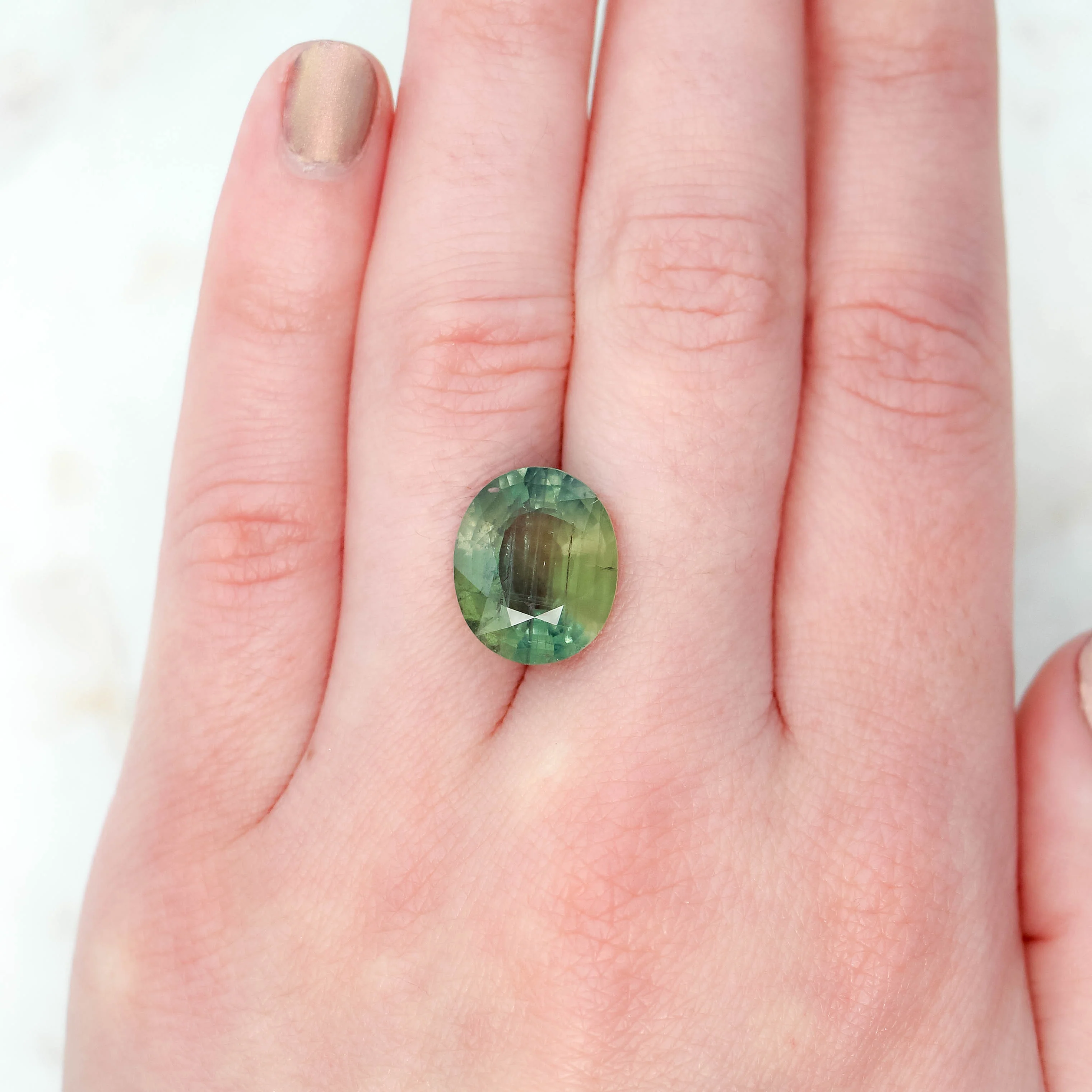 10.53 Carat Green Oval Sapphire for Custom Work - Inventory Code GOS1053 - Image 2