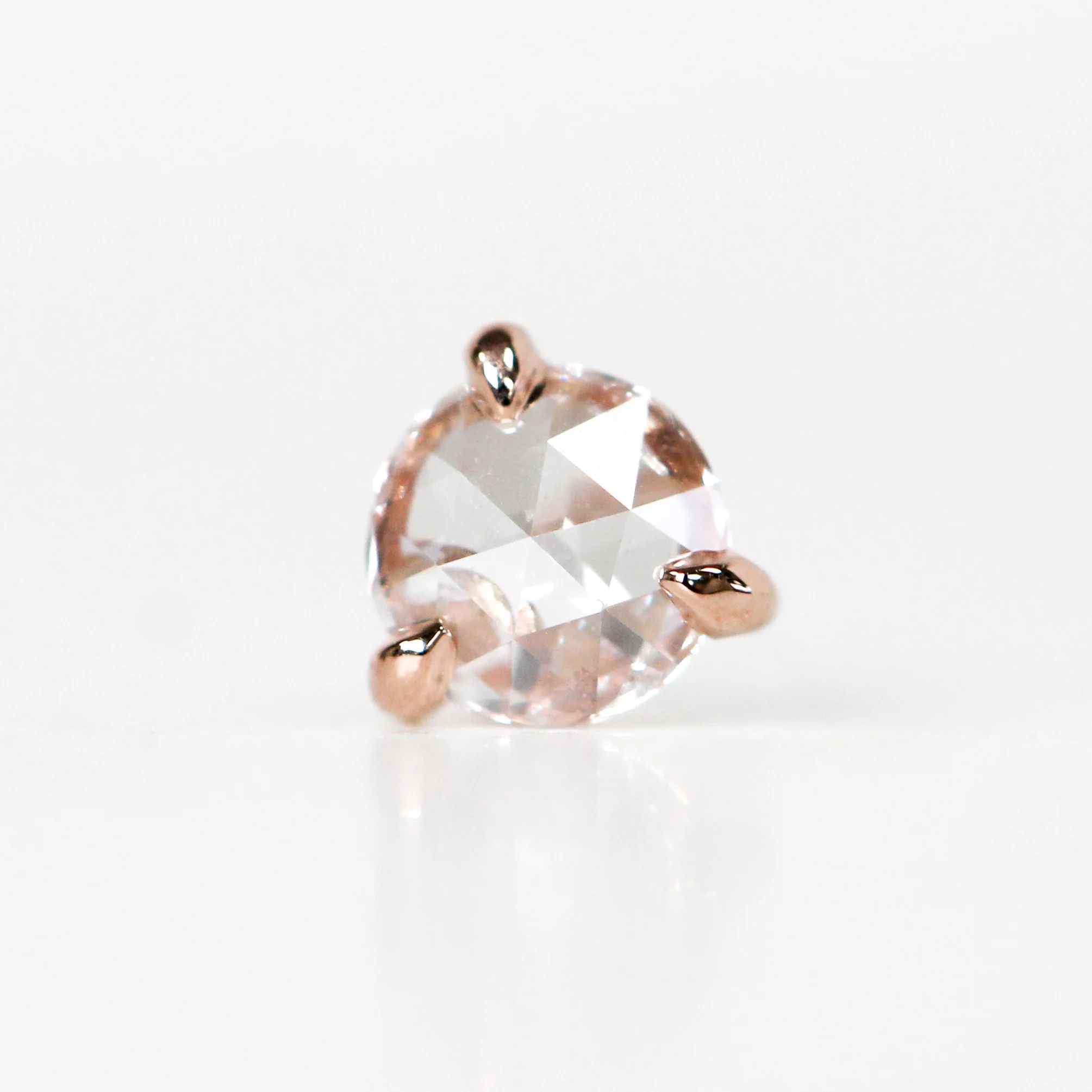 Clear Rose Cut Diamond Earring Studs - Made to Order, Choose Your Gold Tone - Image 3