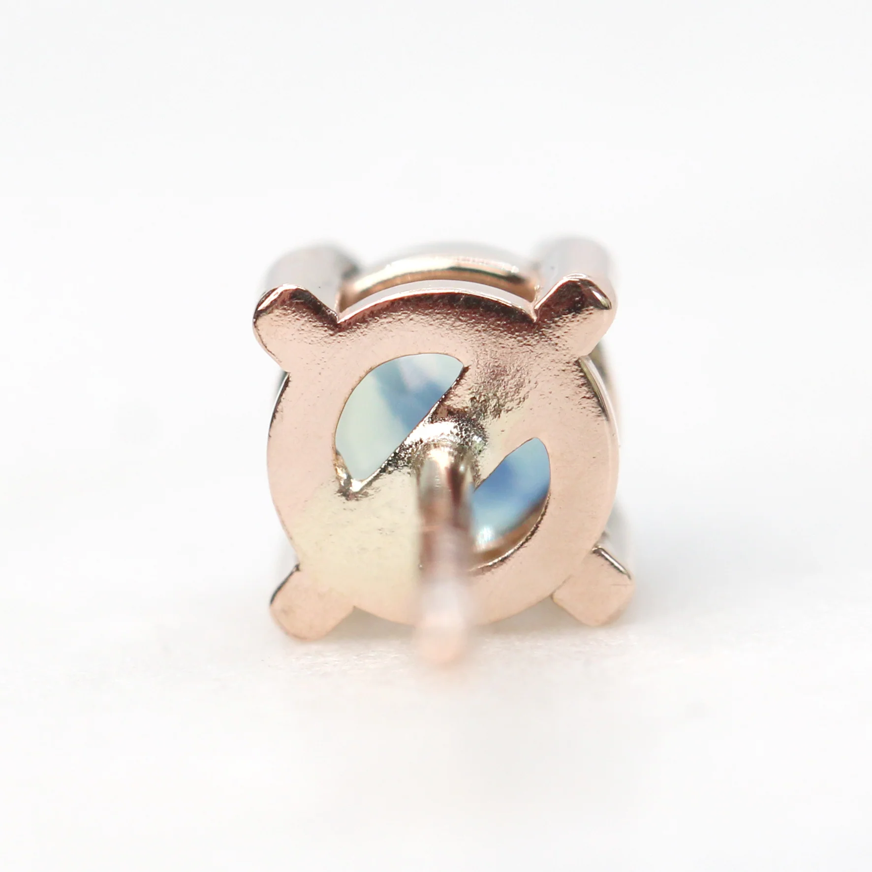 Round Teal Sapphire Earring Studs - Made to Order, Choose Your Gold Tone - Image 6