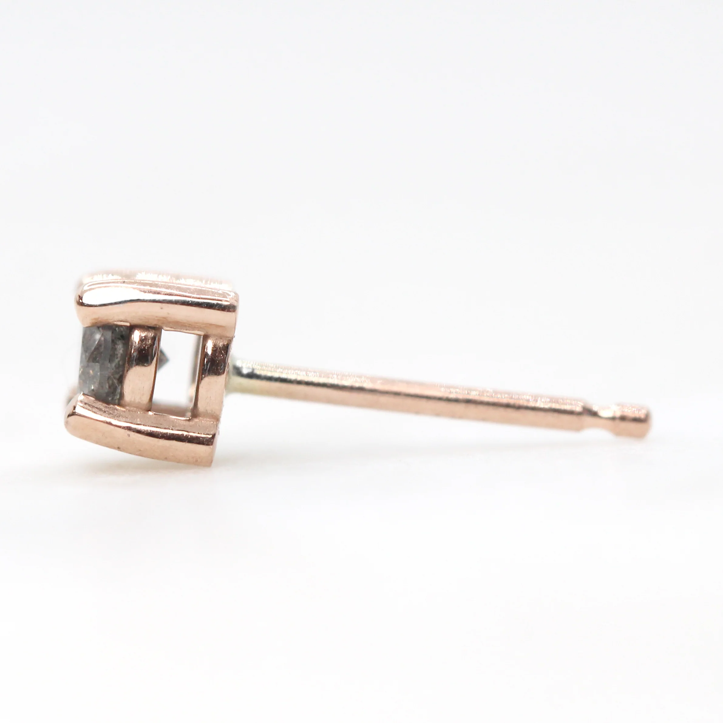 3mm Salt and Pepper Diamond Earring Studs - Made to Order, Choose Your Gold Tone - Image 4