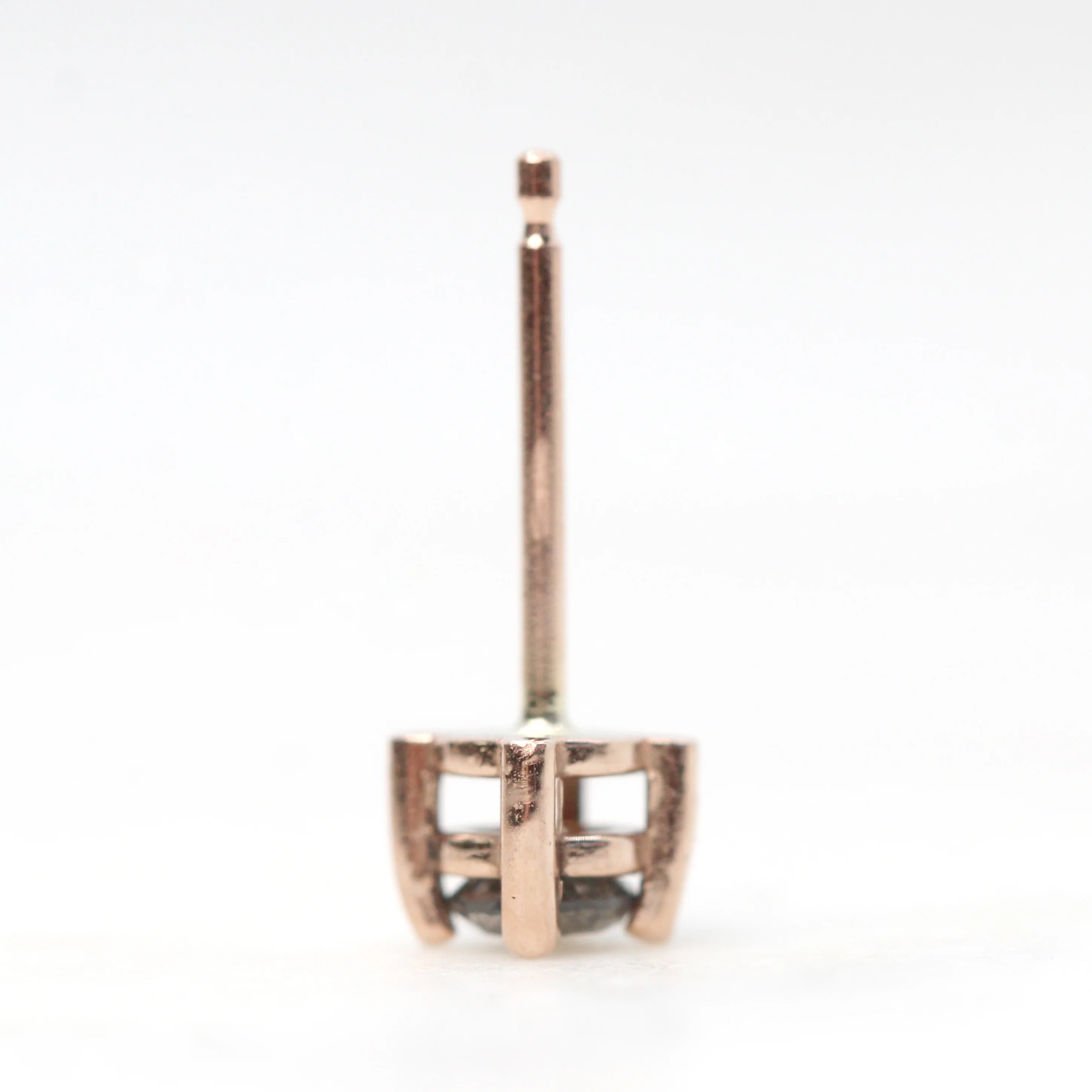 3mm Salt and Pepper Diamond Earring Studs - Made to Order, Choose Your Gold Tone - Image 5