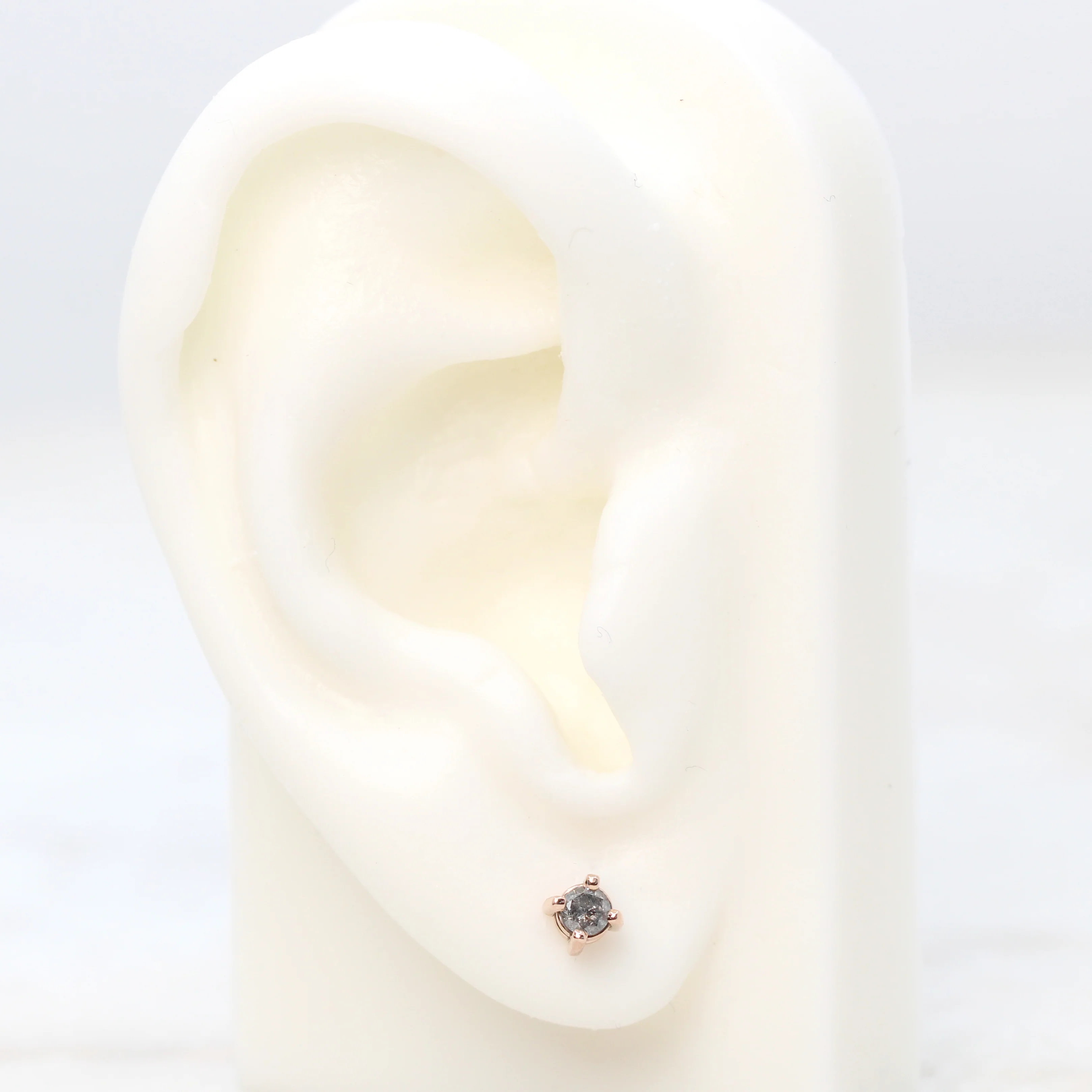 3mm Salt and Pepper Diamond Earring Studs - Made to Order, Choose Your Gold Tone - Image 7