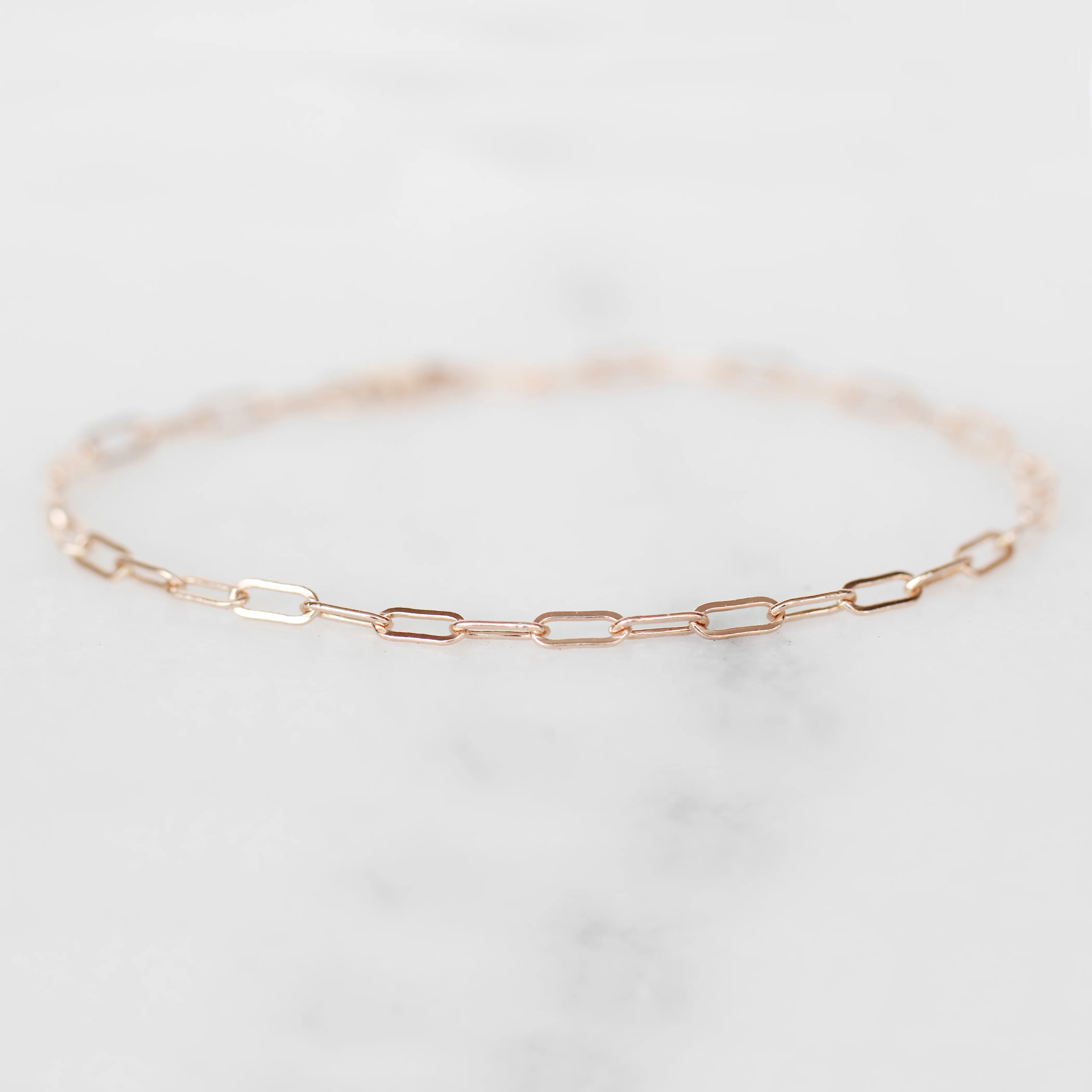 Elongated Chain Gold Bracelet - Made to Order in Your Choice of 14k Gold