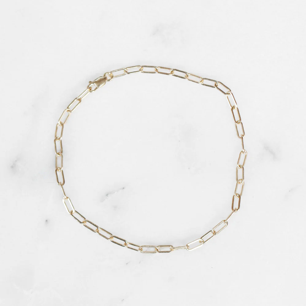 Elongated Chain Gold Bracelet - Made to Order in Your Choice of 14k Gold - Image 2