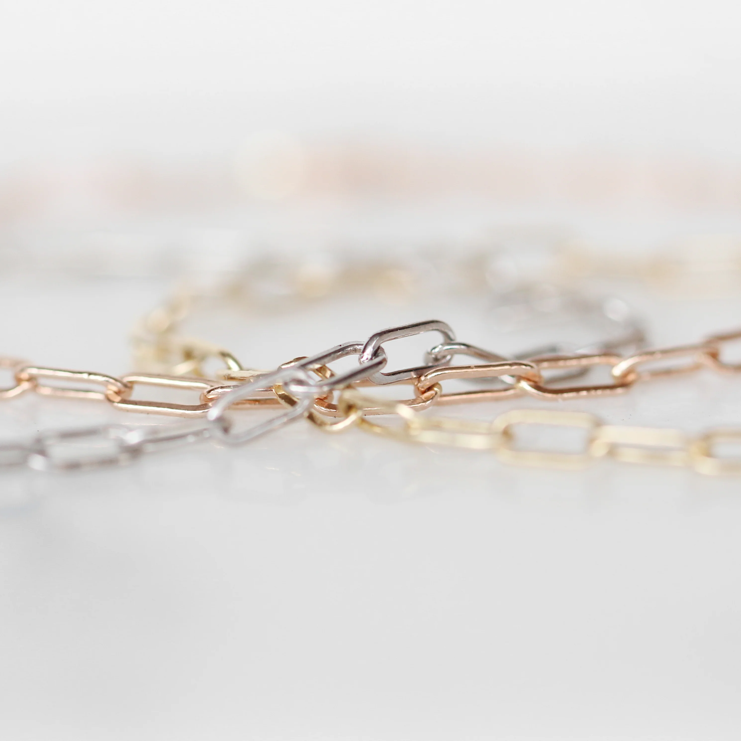 Elongated Chain Gold Bracelet - Made to Order in Your Choice of 14k Gold - Image 3