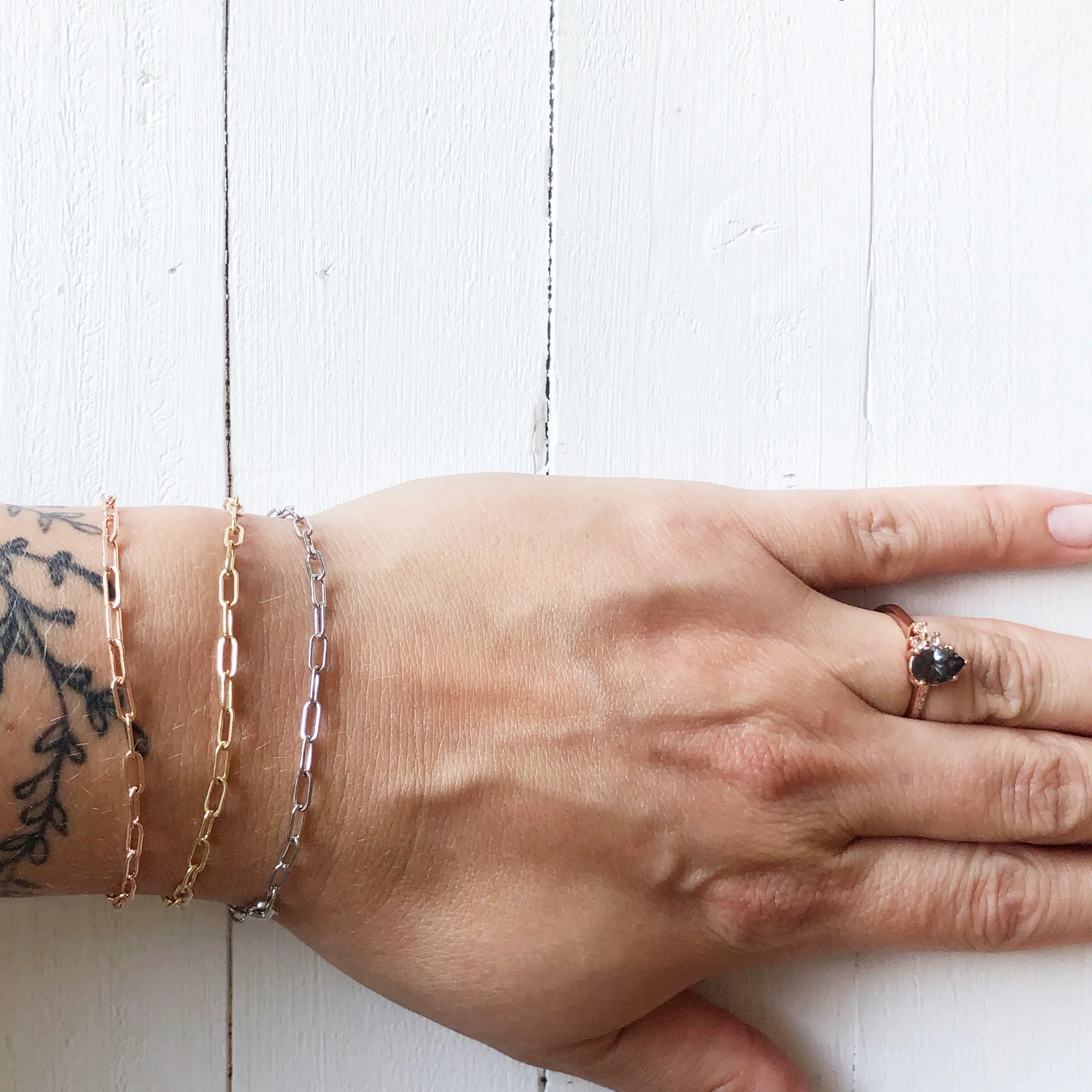 Elongated Chain Gold Bracelet - Made to Order in Your Choice of 14k Gold - Image 5