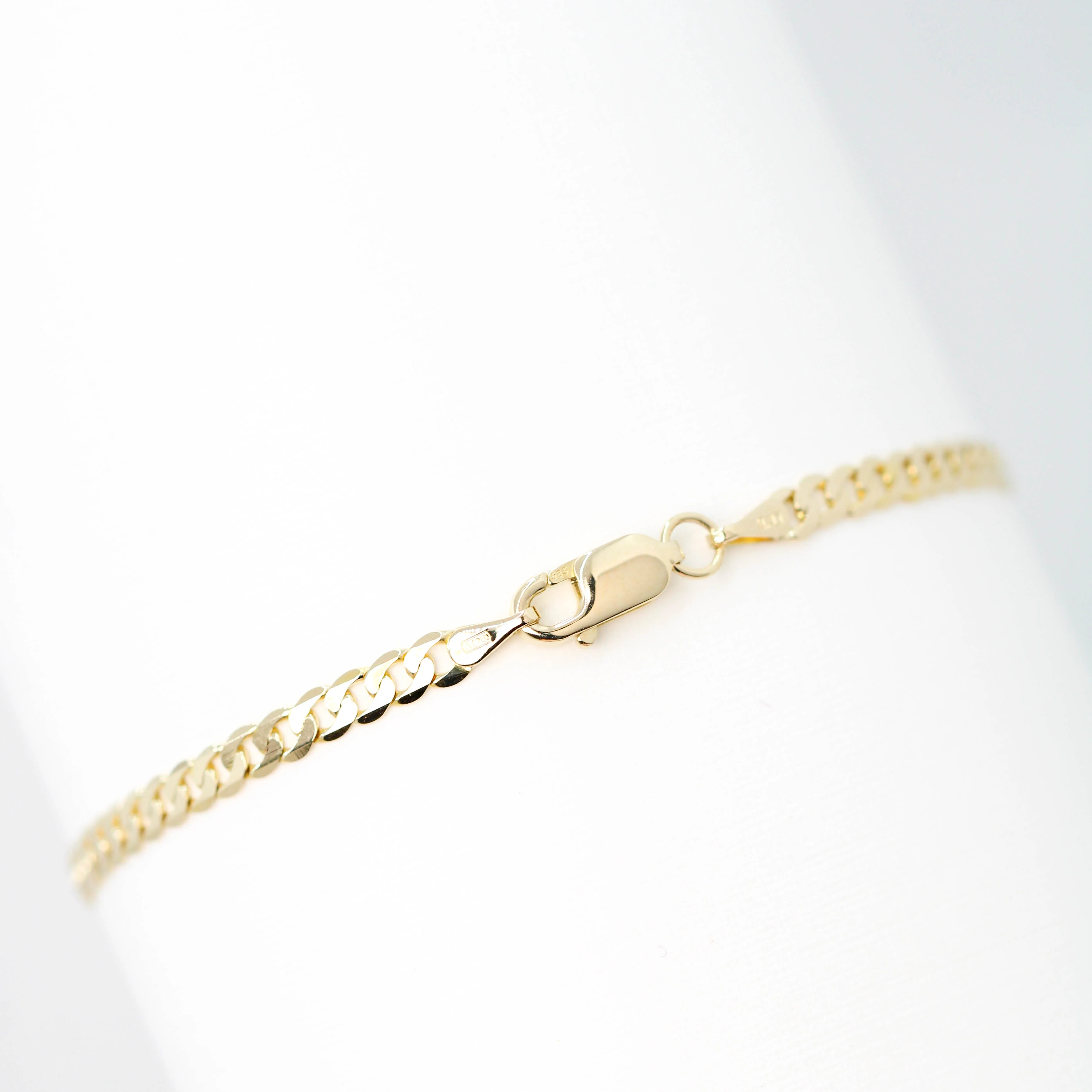 Bezel Set Salt and Pepper Diamond Curb Chain Bracelet - Made to Order, Your Choice of 14k Gold - Image 4