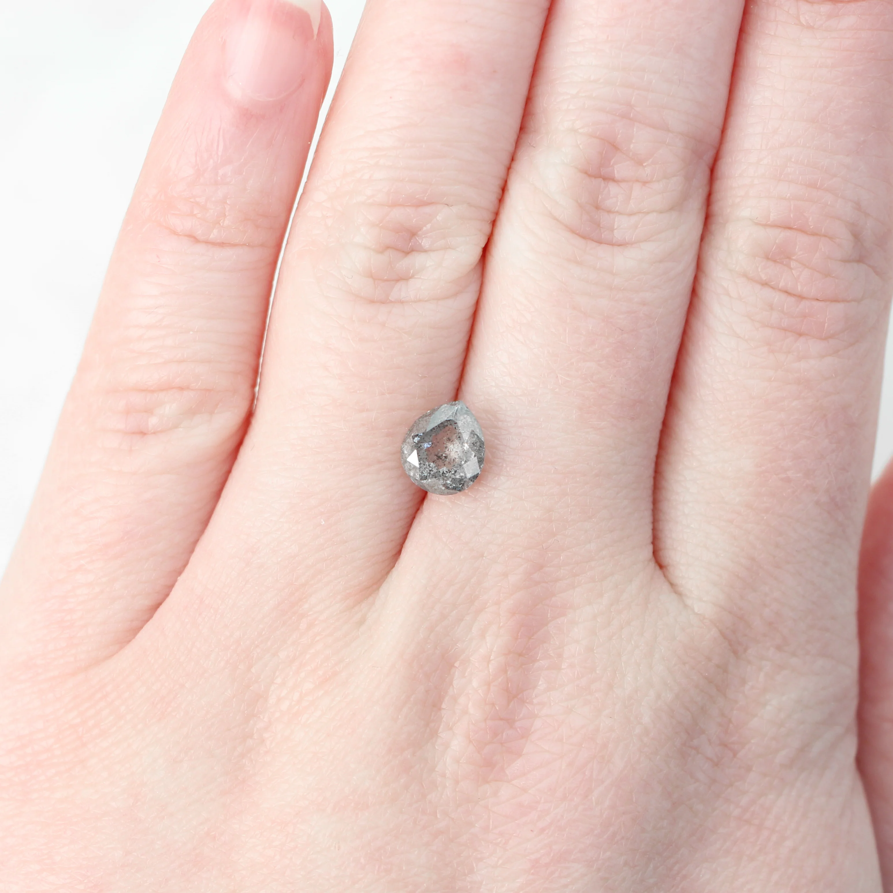 2.00 Carat Gray Pear Salt and Pepper Diamond for Custom Work - Inventory Code SGP200 - Image 4