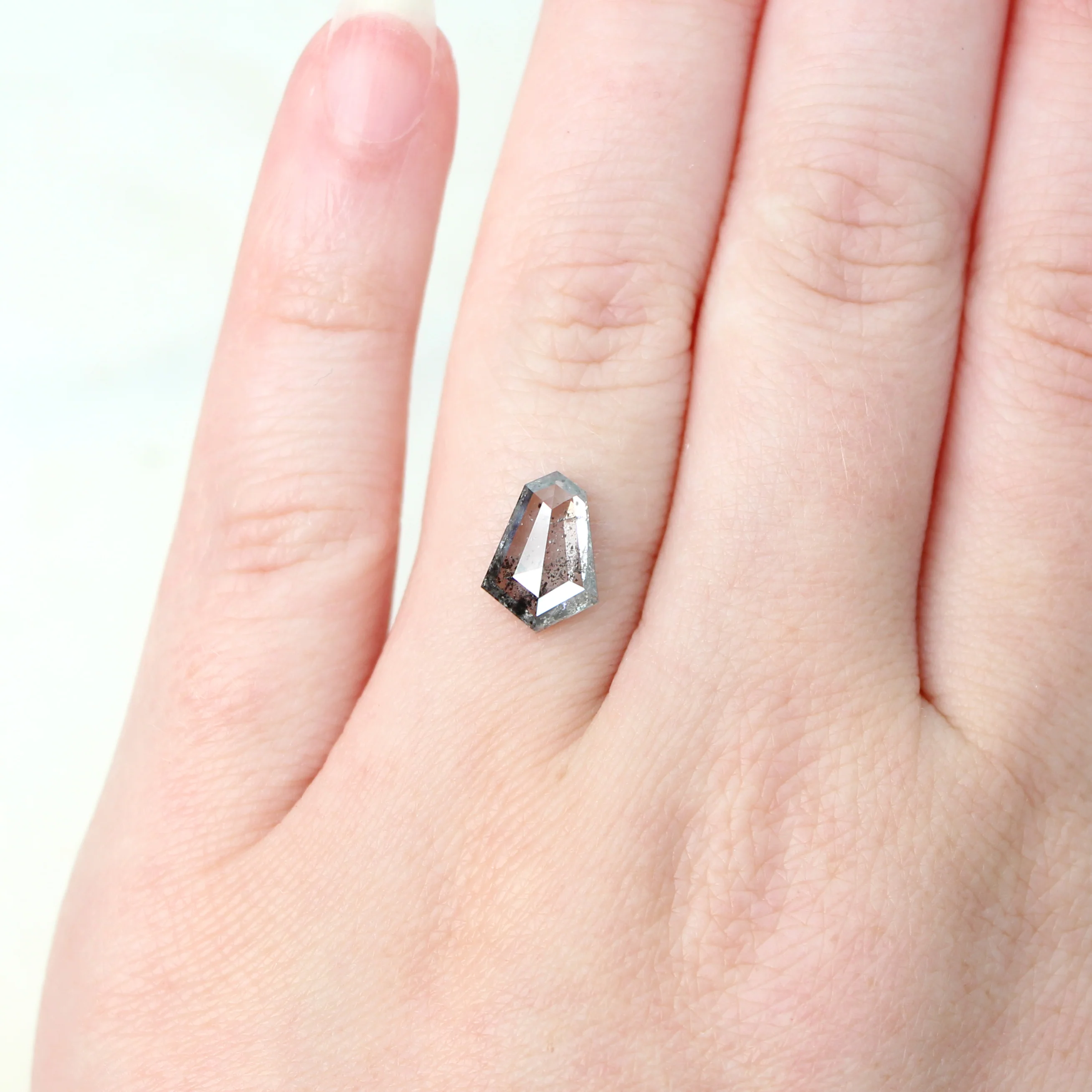 2.00 Carat Shield Cut Salt and Pepper Diamond for Custom Work - Inventory Code DCS200 - Image 2