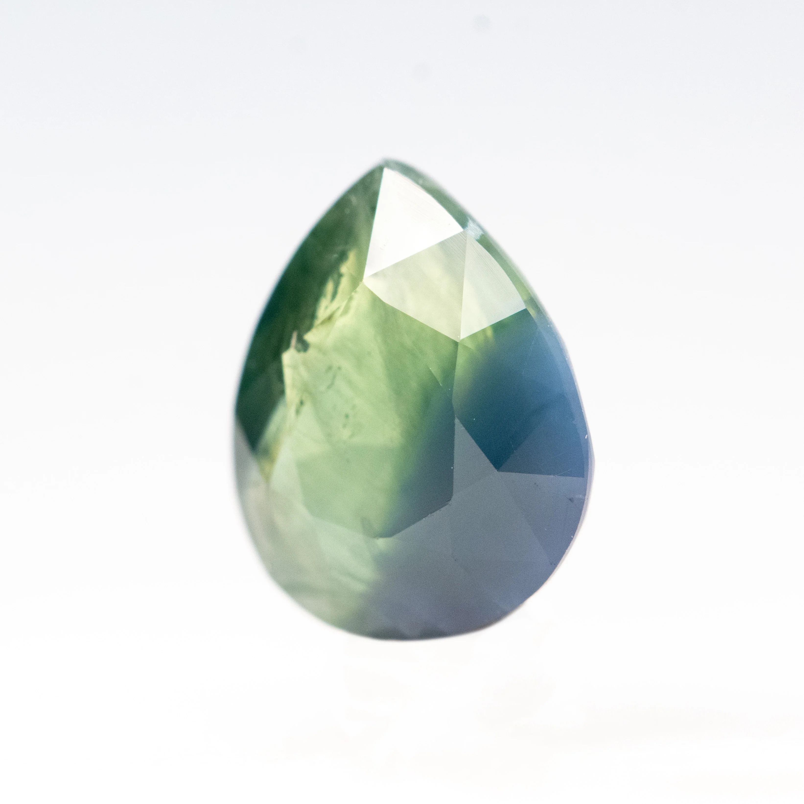 2.01 Carat Bicolor Blue and Green Pear Sapphire for Custom Work - Inventory Code BTPS201 - Image 3