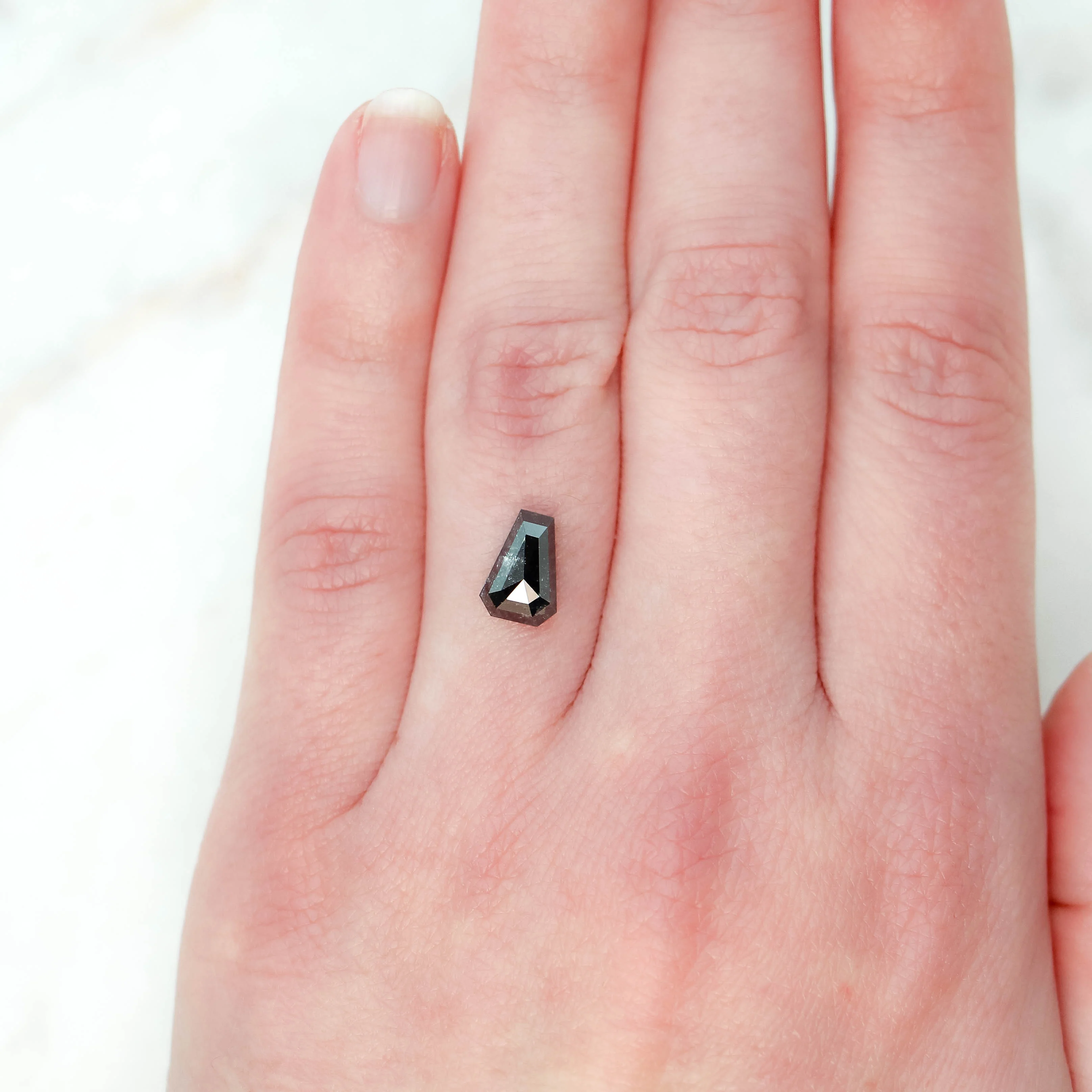 2.02 Carat Black Shield Cut Salt and Pepper Diamond for Custom Work - Inventory Code BCT202 - Image 2
