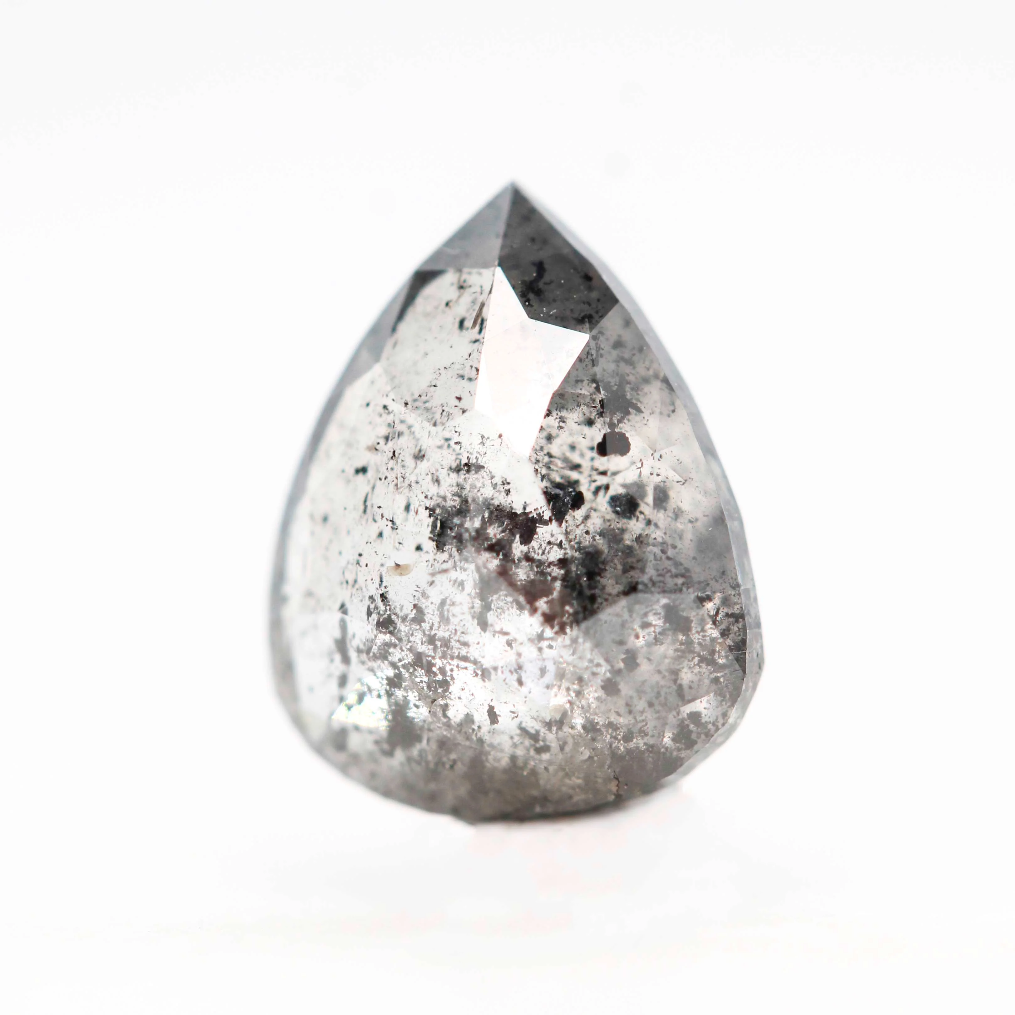 2.03 Carat Dark and Clear Salt and Pepper Pear Diamond for Custom Work - Inventory Code DCP203 - Image 3
