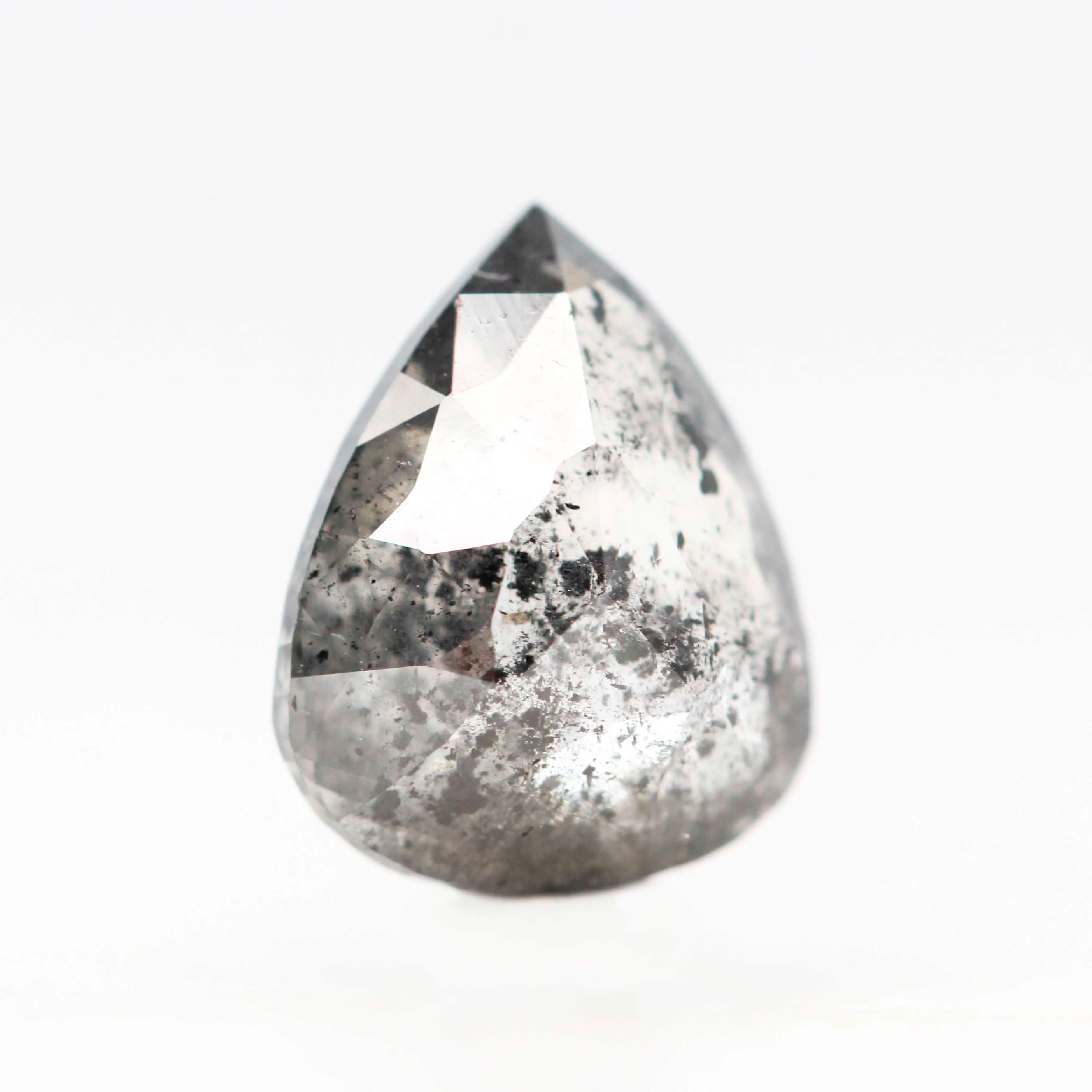 2.03 Carat Dark and Clear Salt and Pepper Pear Diamond for Custom Work - Inventory Code DCP203 - Image 4
