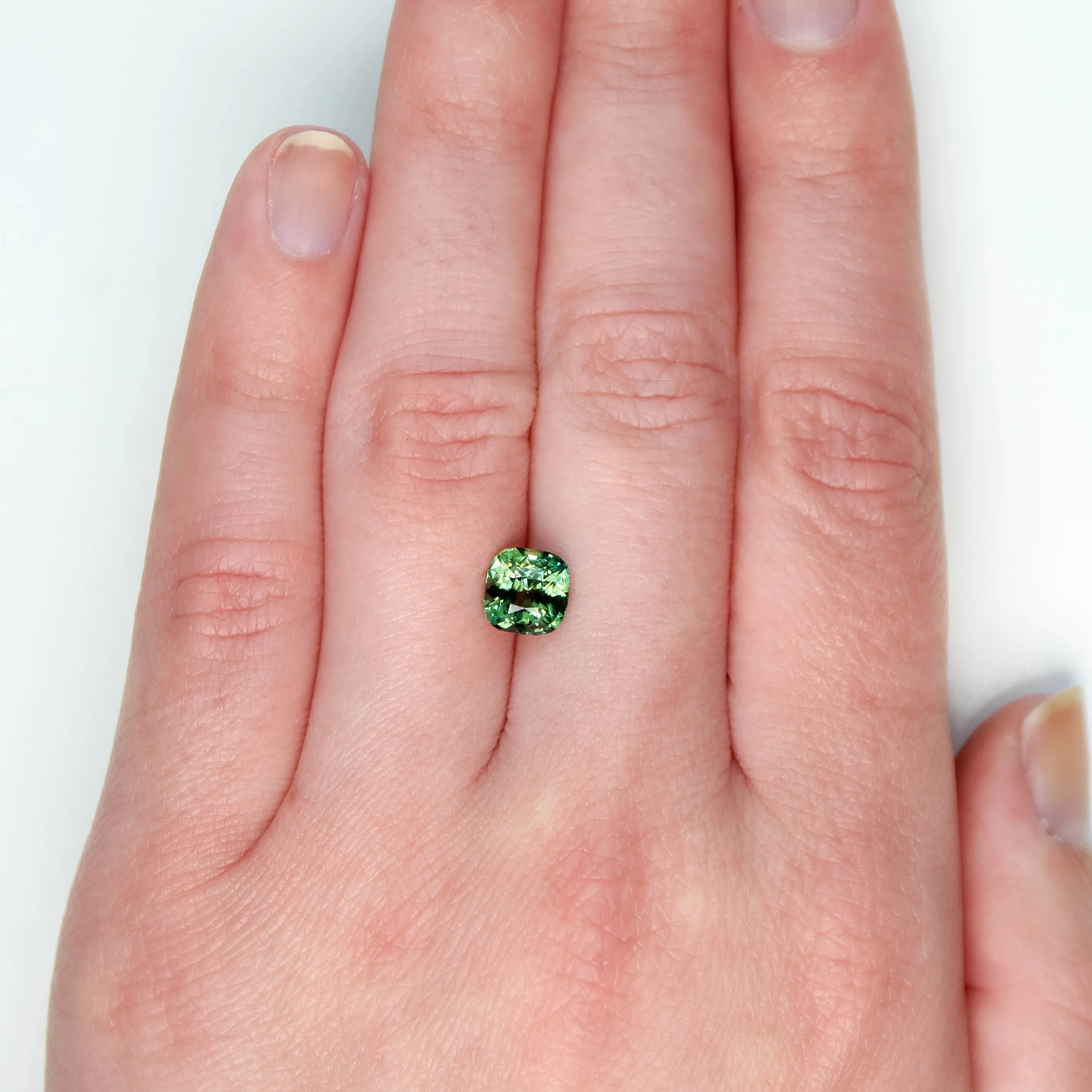 2.04 Carat Green Cushion Cut Sapphire for Custom Work - Inventory Code GCS204 - Image 2
