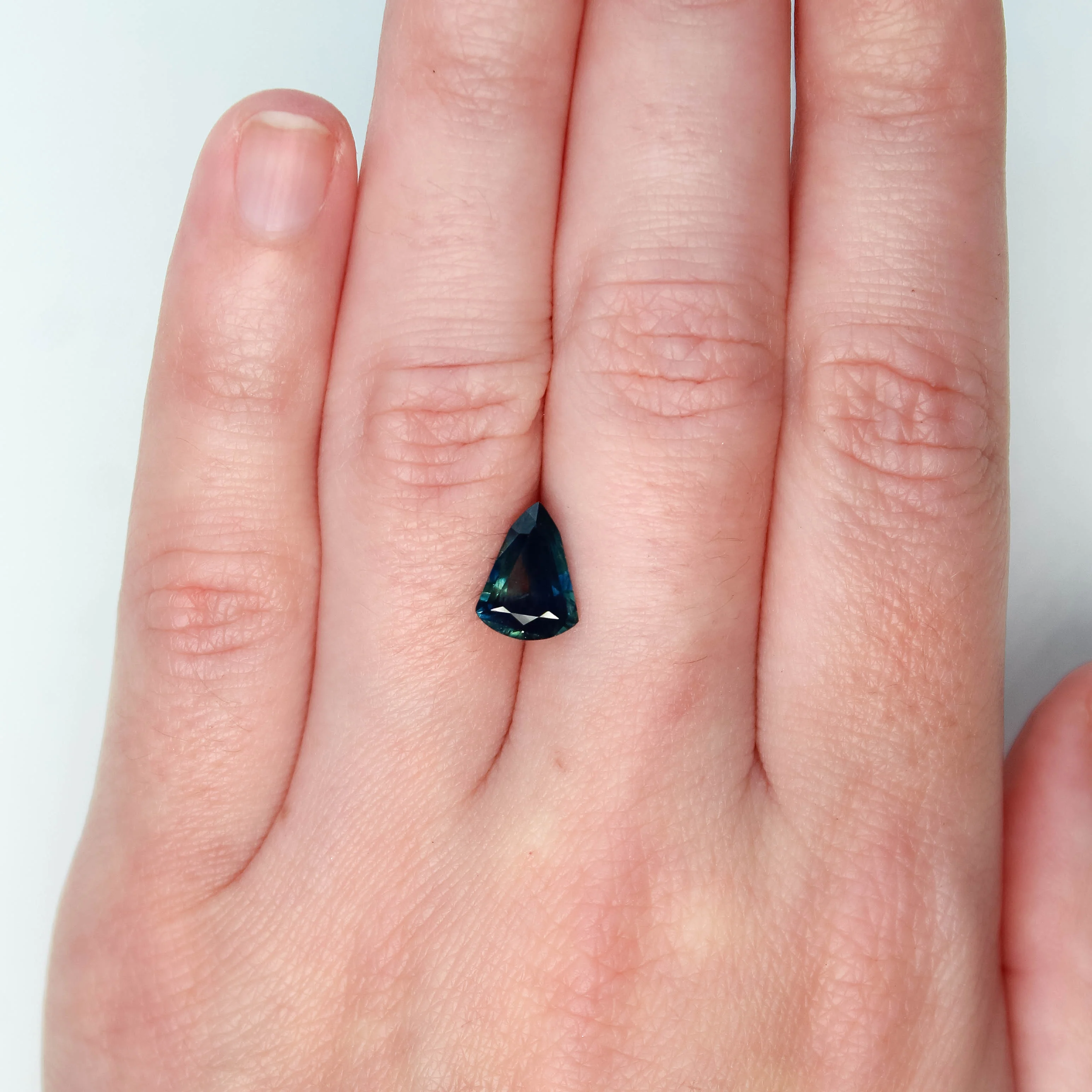 2.05 Carat Bicolor Teal Shield Sapphire for Custom Work - Inventory Code BTSS205 - Image 2
