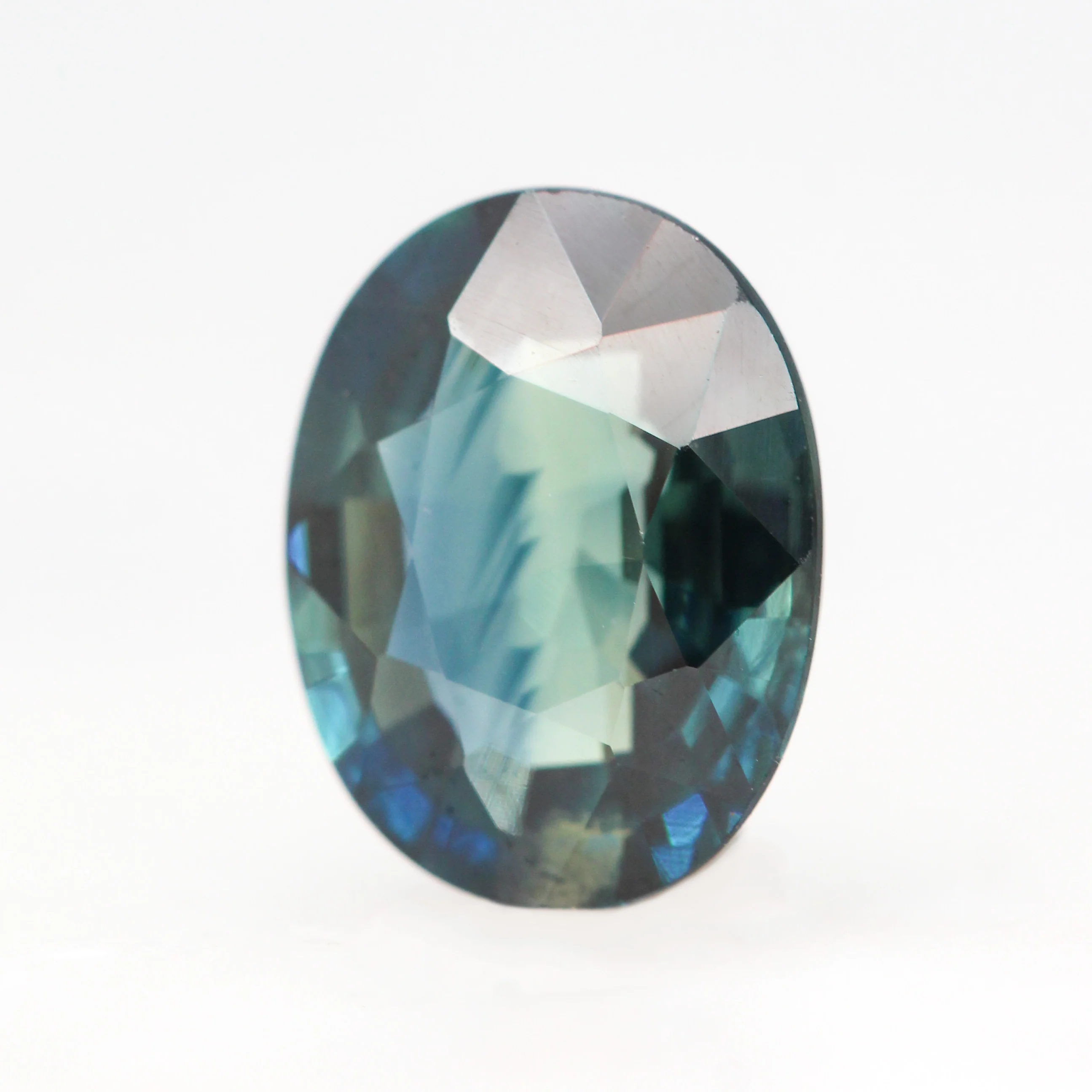 2.05 Carat Teal Blue Oval Sapphire for Custom Work - Inventory Code TOS205B - Image 3