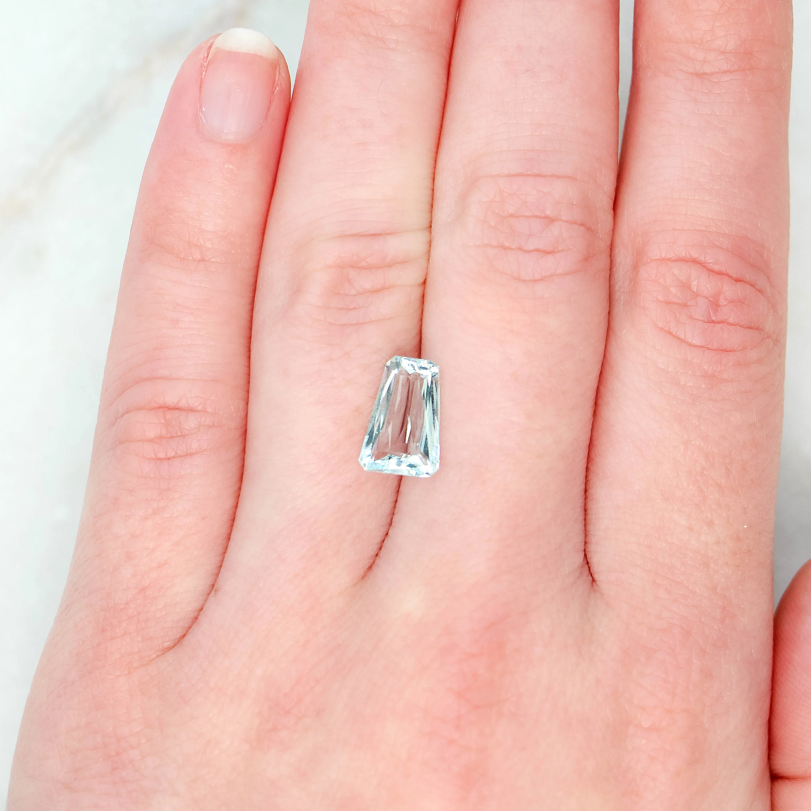 2.07 Carat Clear Trapezoid Aquamarine for Custom Work - Inventory Code CTA207 - Image 2