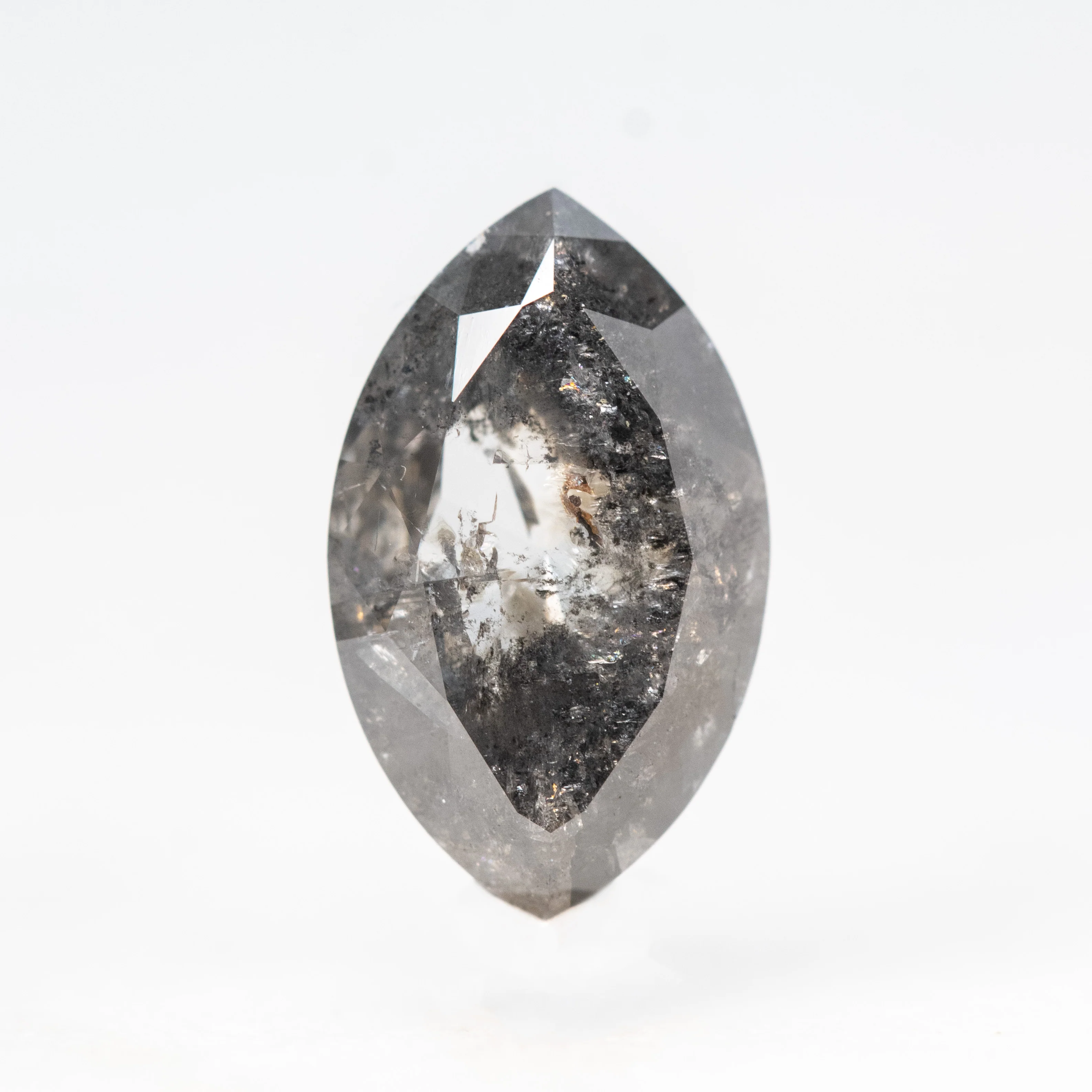 2.07 Carat Dark and Clear Marquise Salt and Pepper Diamond for Custom Work - Inventory Code DCM207 - Image 2