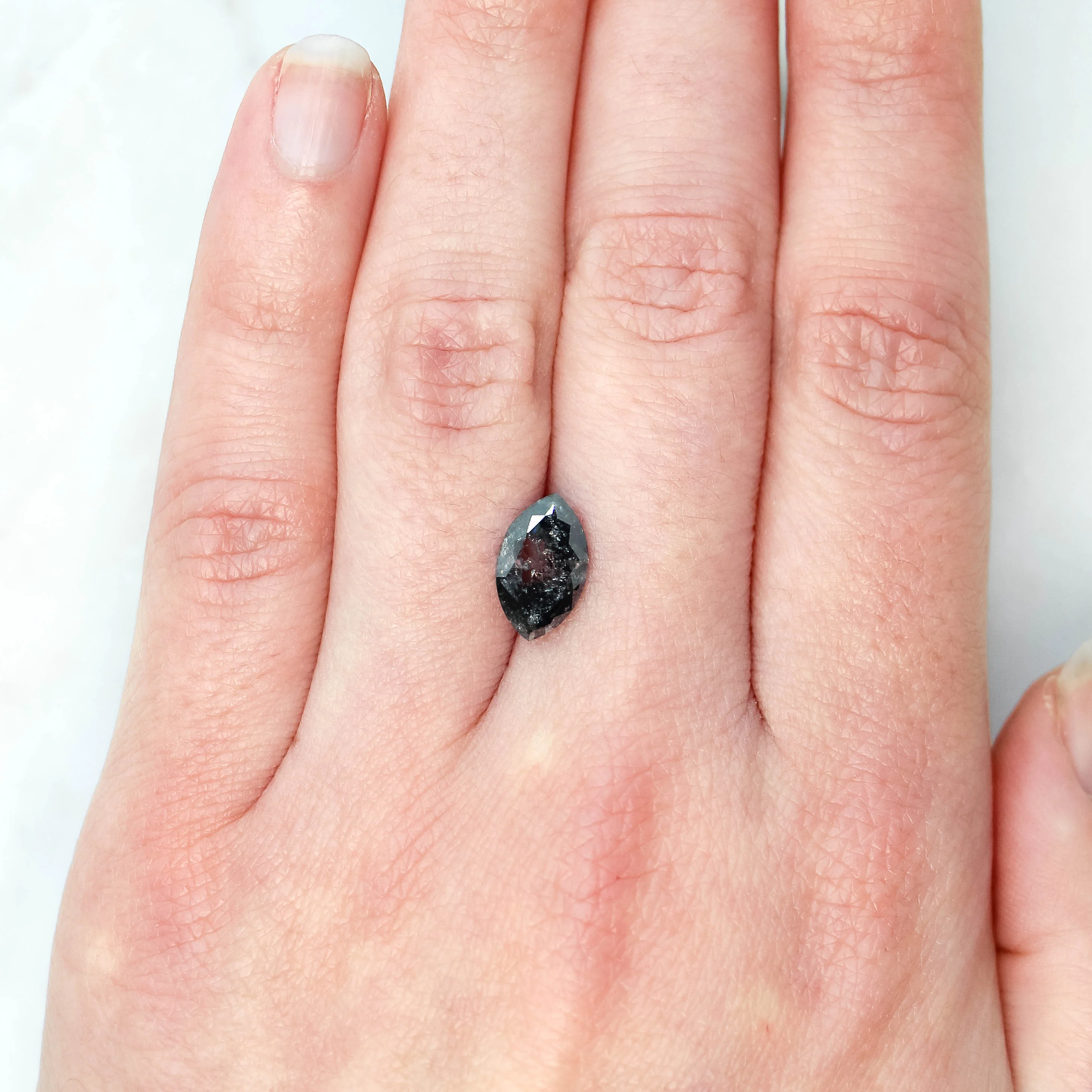 2.07 Carat Dark and Clear Marquise Salt and Pepper Diamond for Custom Work - Inventory Code DCM207 - Image 9
