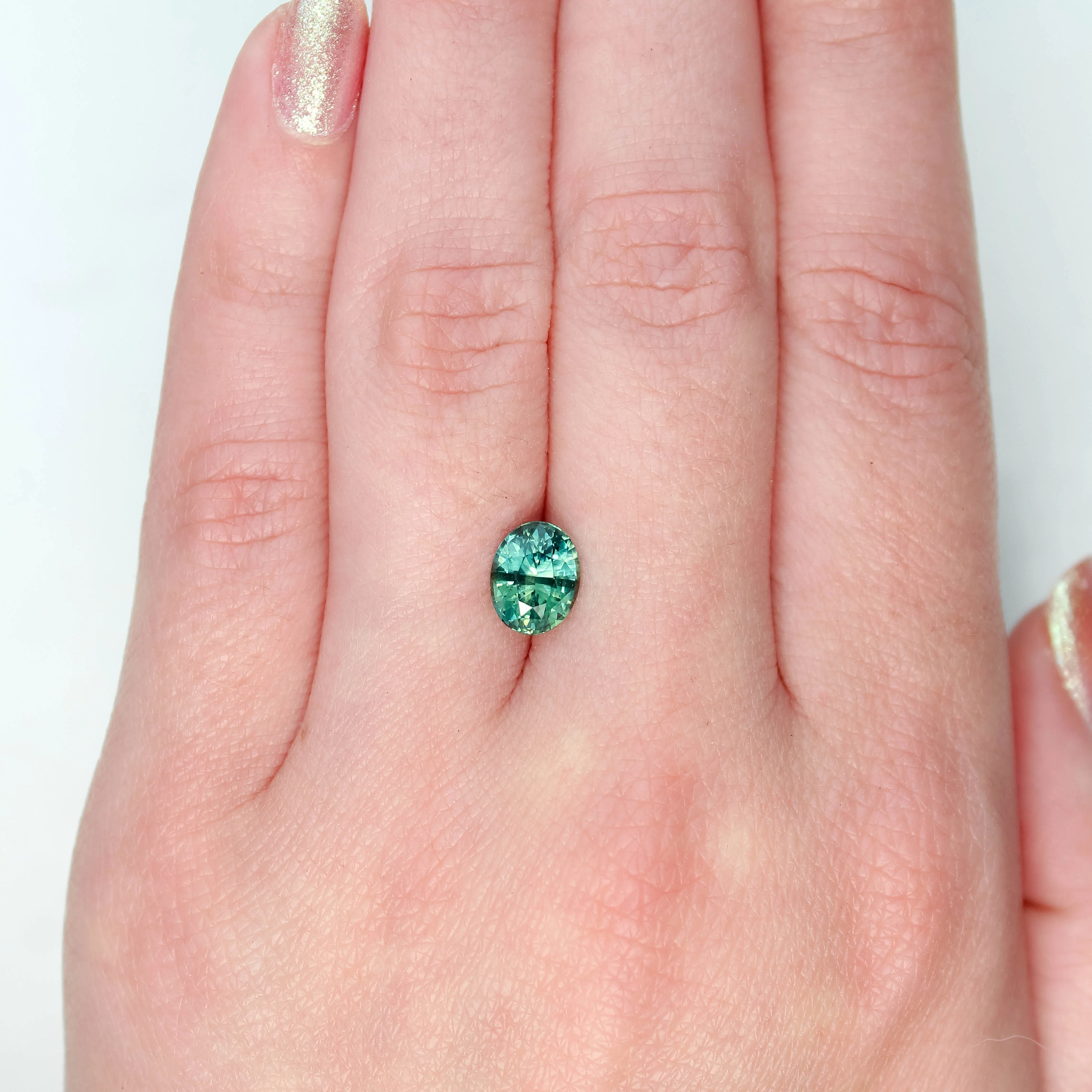 2.10 Carat Teal Oval Sapphire for Custom Work - Inventory Code TOS210 - Image 2