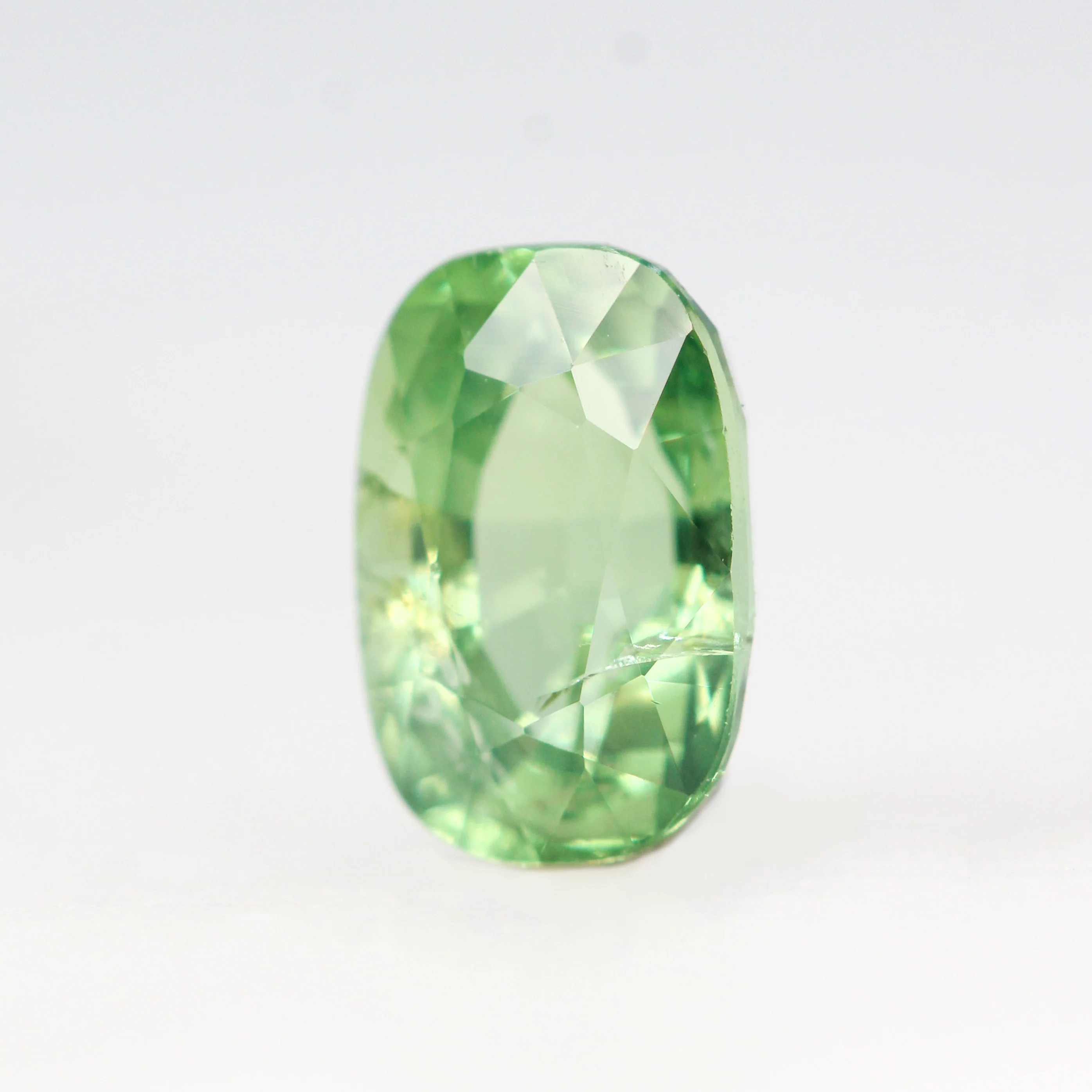2.12 Carat Light Green Elongated Cushion Cut Sapphire for Custom Work - Inventory Code GECS212 - Image 3