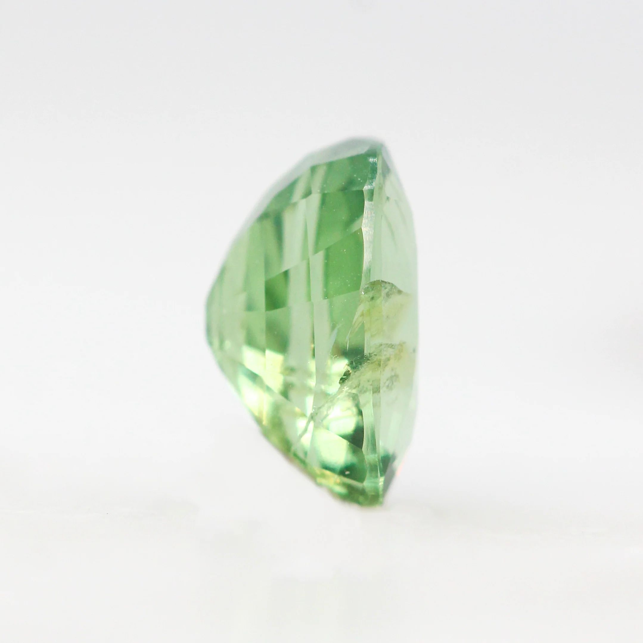 2.12 Carat Light Green Elongated Cushion Cut Sapphire for Custom Work - Inventory Code GECS212 - Image 5