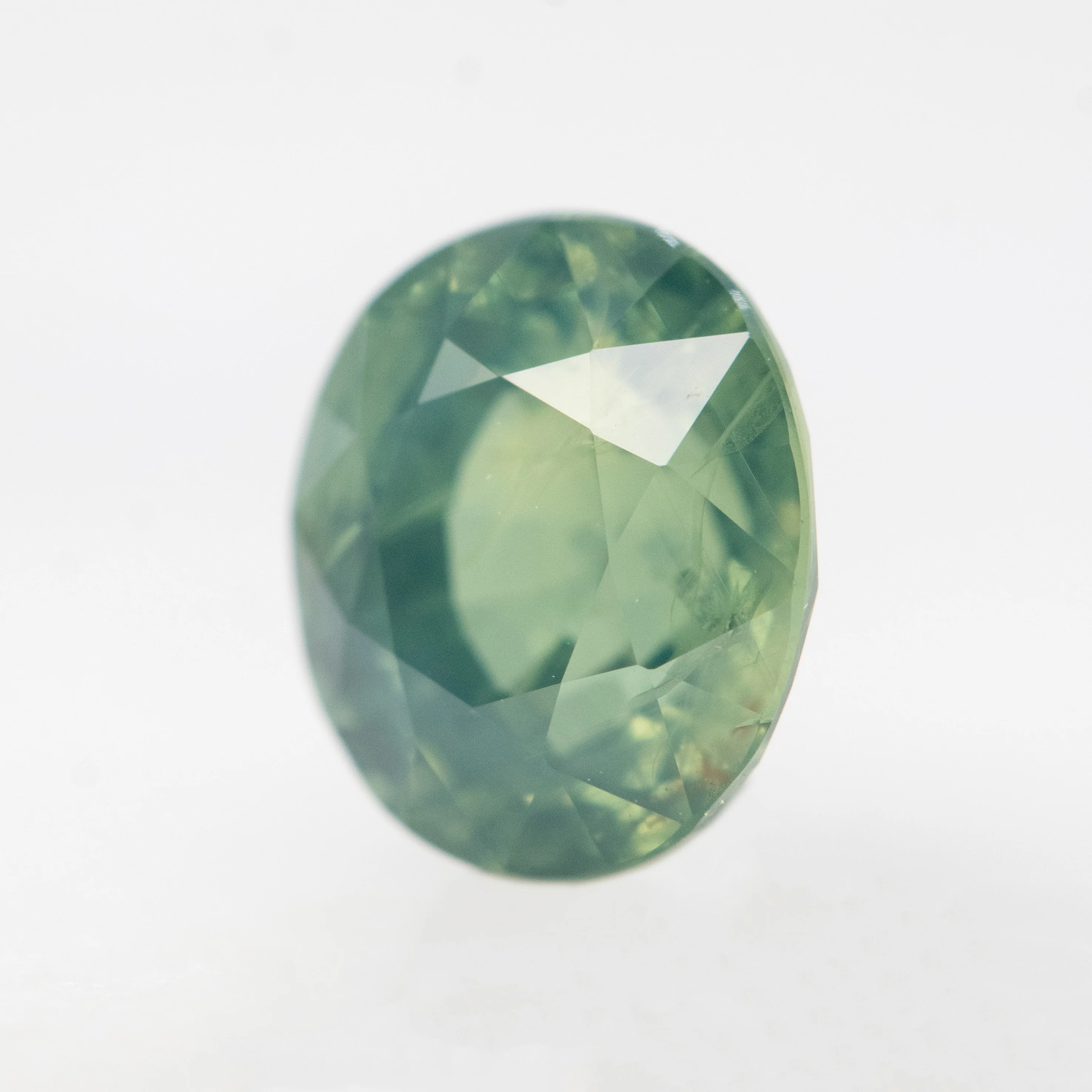 2.13 Carat Light Teal Oval Sapphire for Custom Work - Inventory Code LGOS213 - Image 3