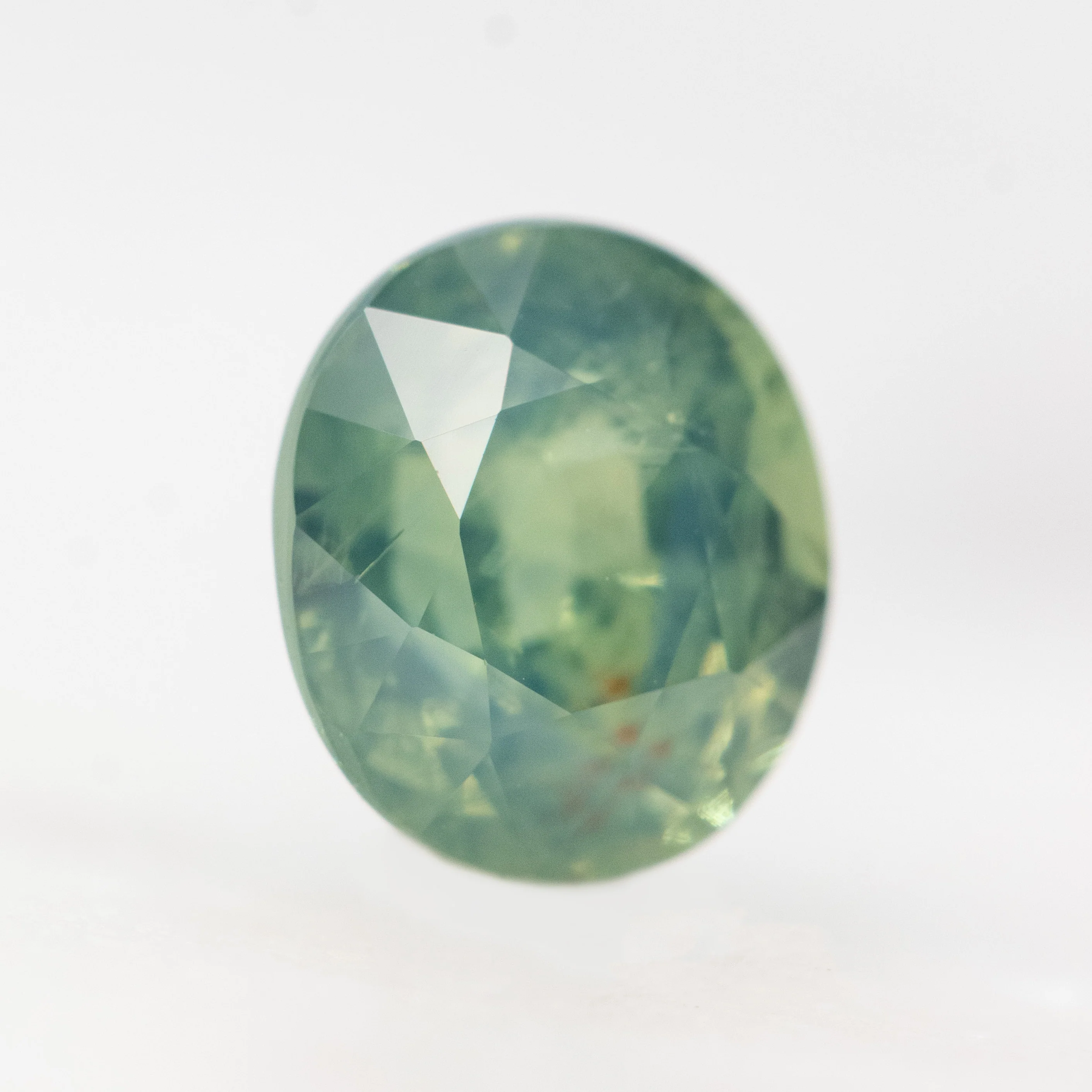 2.13 Carat Light Teal Oval Sapphire for Custom Work - Inventory Code LGOS213 - Image 4
