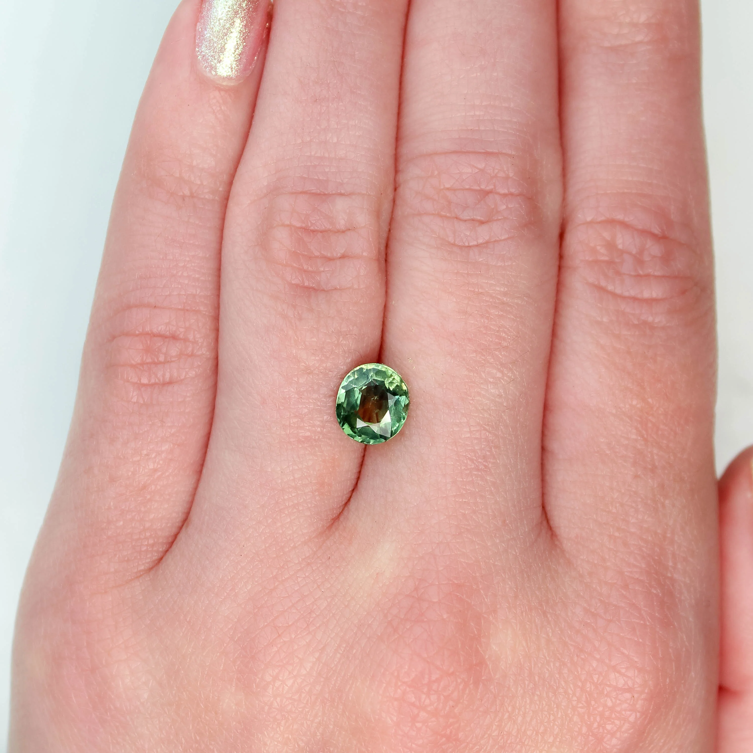 2.18 Carat Yellow-Green Oval Sapphire for Custom Work - Inventory Code MCOS218 - Image 2