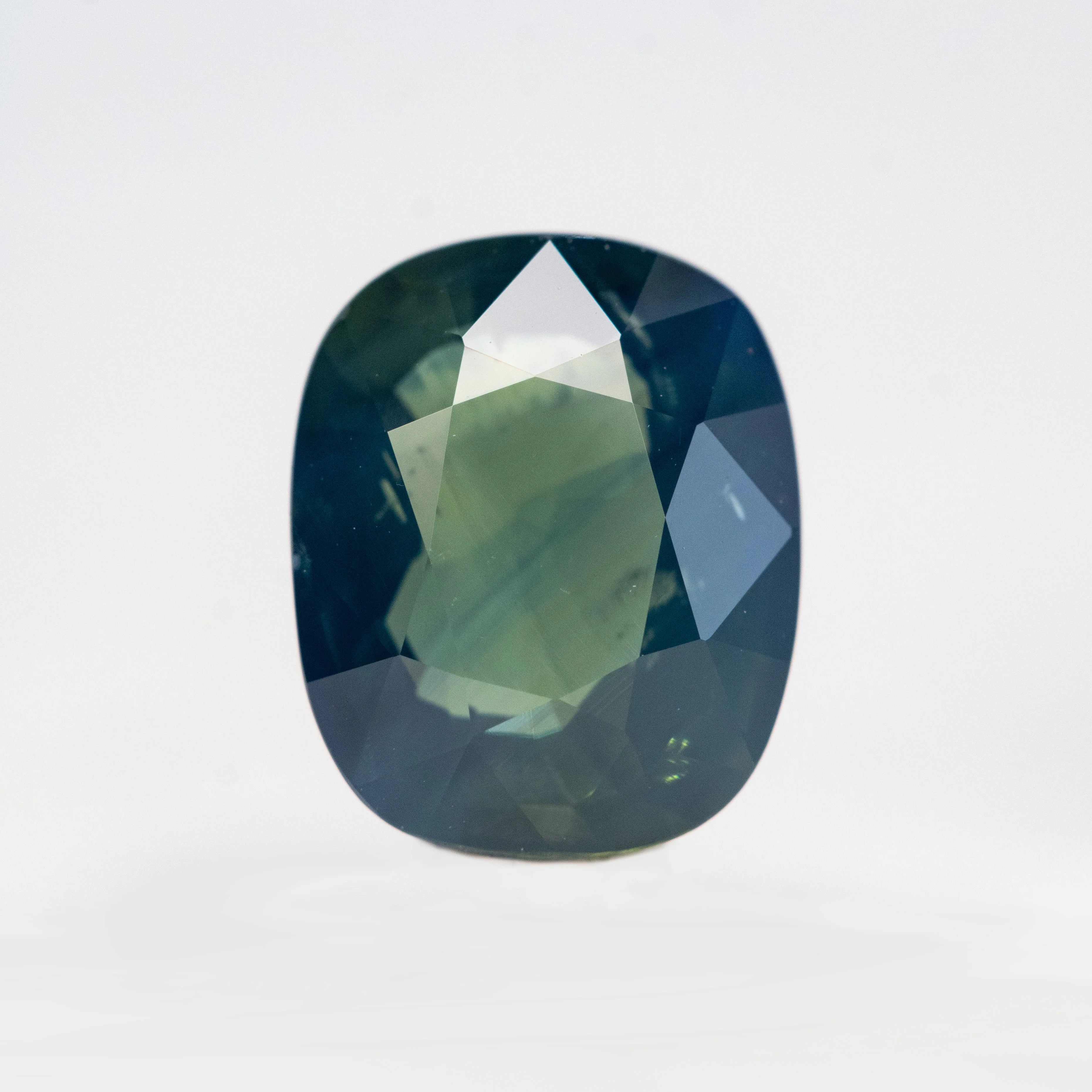 2.21 Carat Antique Cushion Cut Teal Sapphire for Custom Work - Inventory Code TCS221