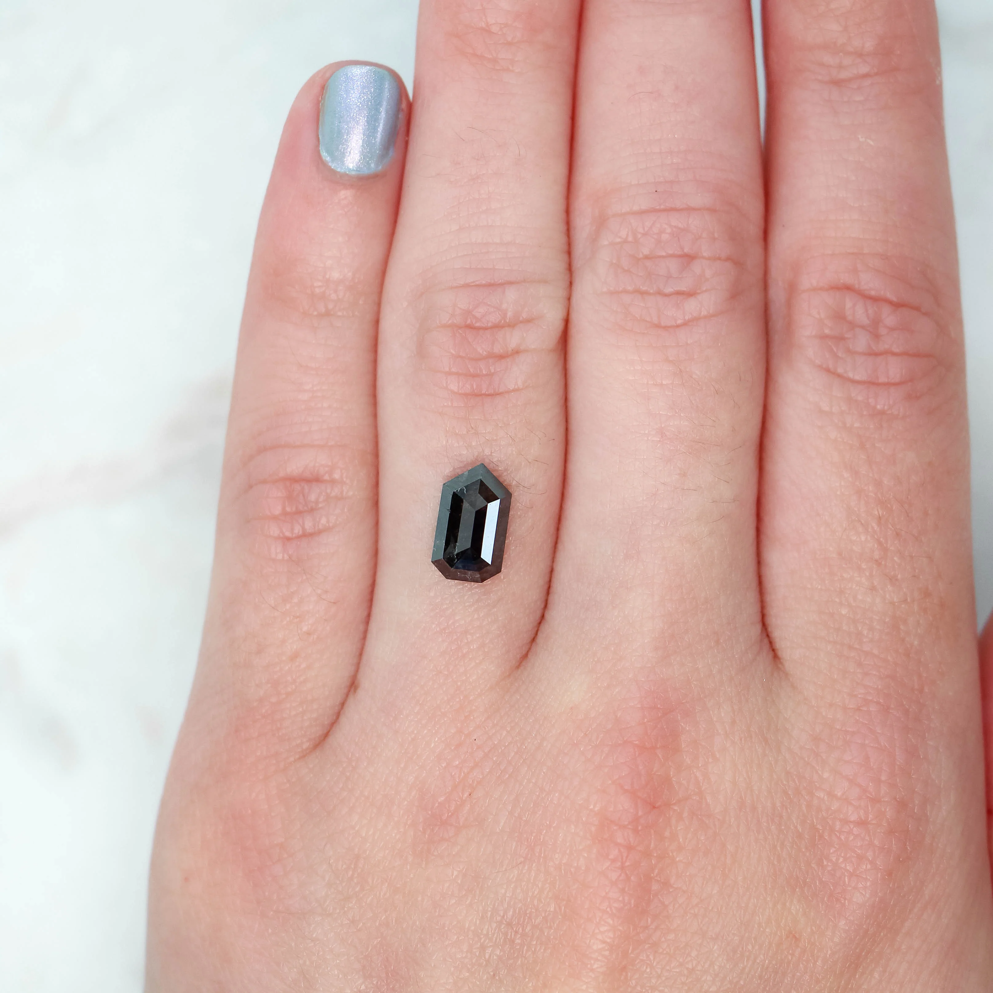 2.25 Carat Black Shield Cut Salt and Pepper Diamond for Custom Work - Inventory Code NBS225 - Image 2