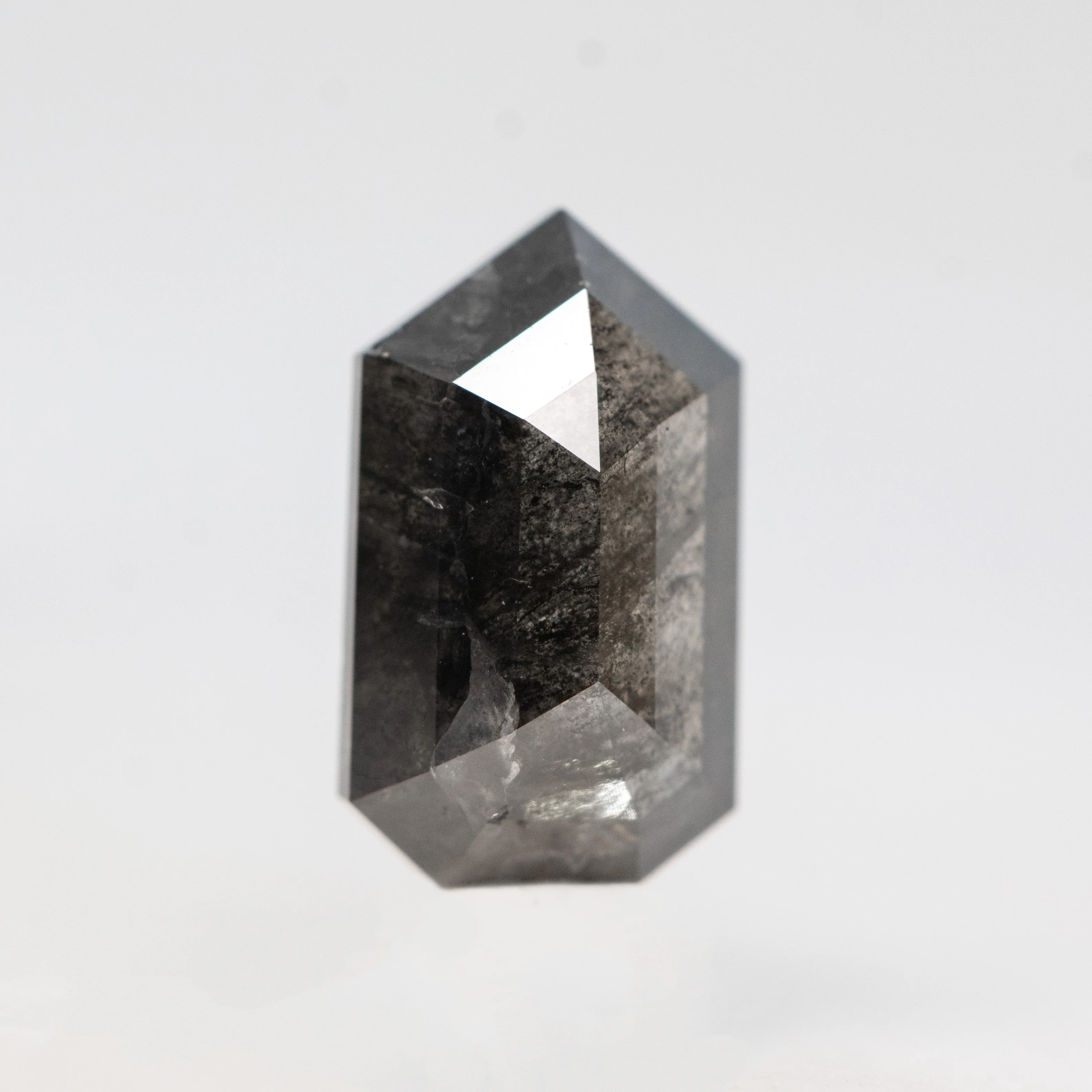 2.25 Carat Black Shield Cut Salt and Pepper Diamond for Custom Work - Inventory Code NBS225 - Image 4