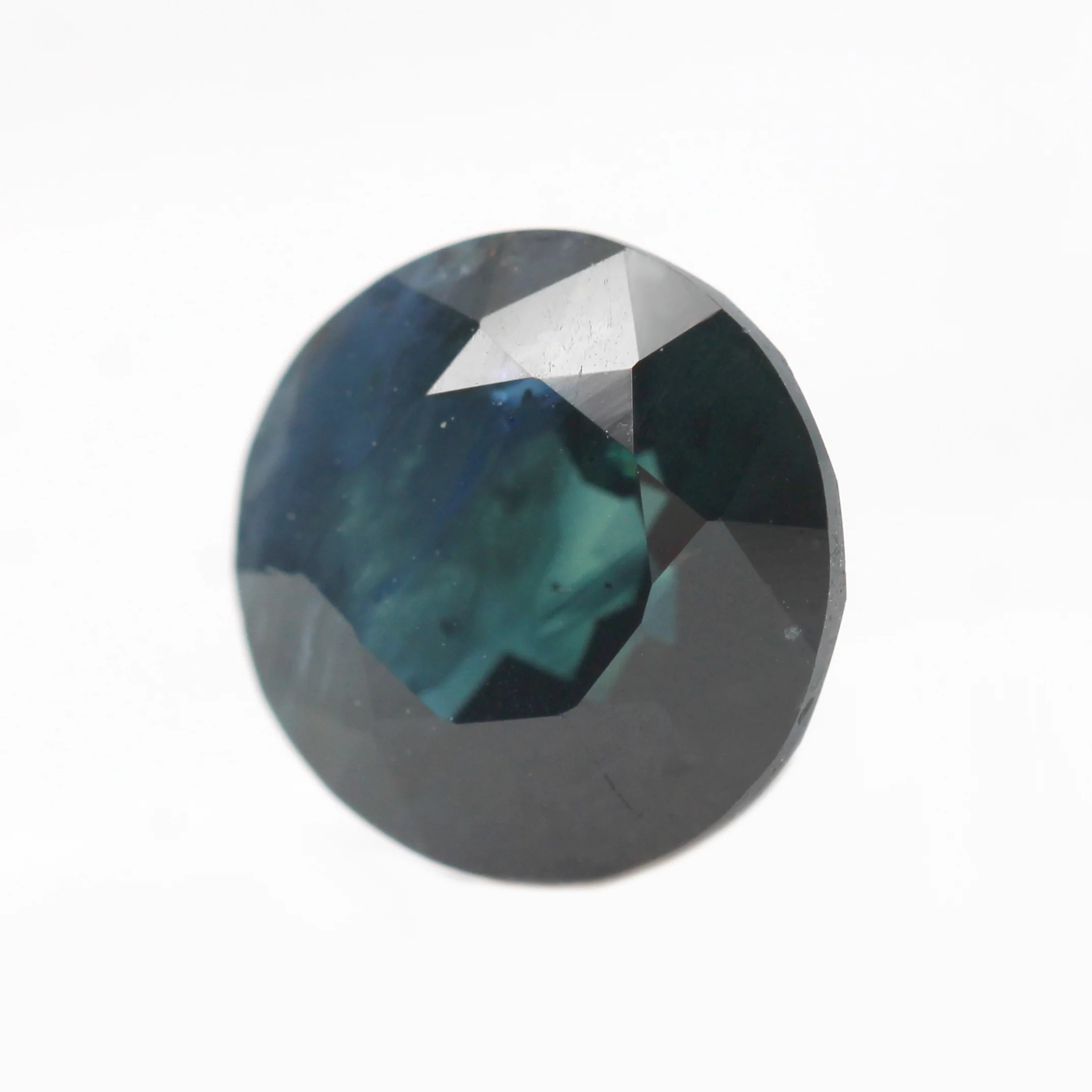 2.26 Carat Round Dark Teal Sapphire for Custom Work - Inventory Code RTS226 - Image 3
