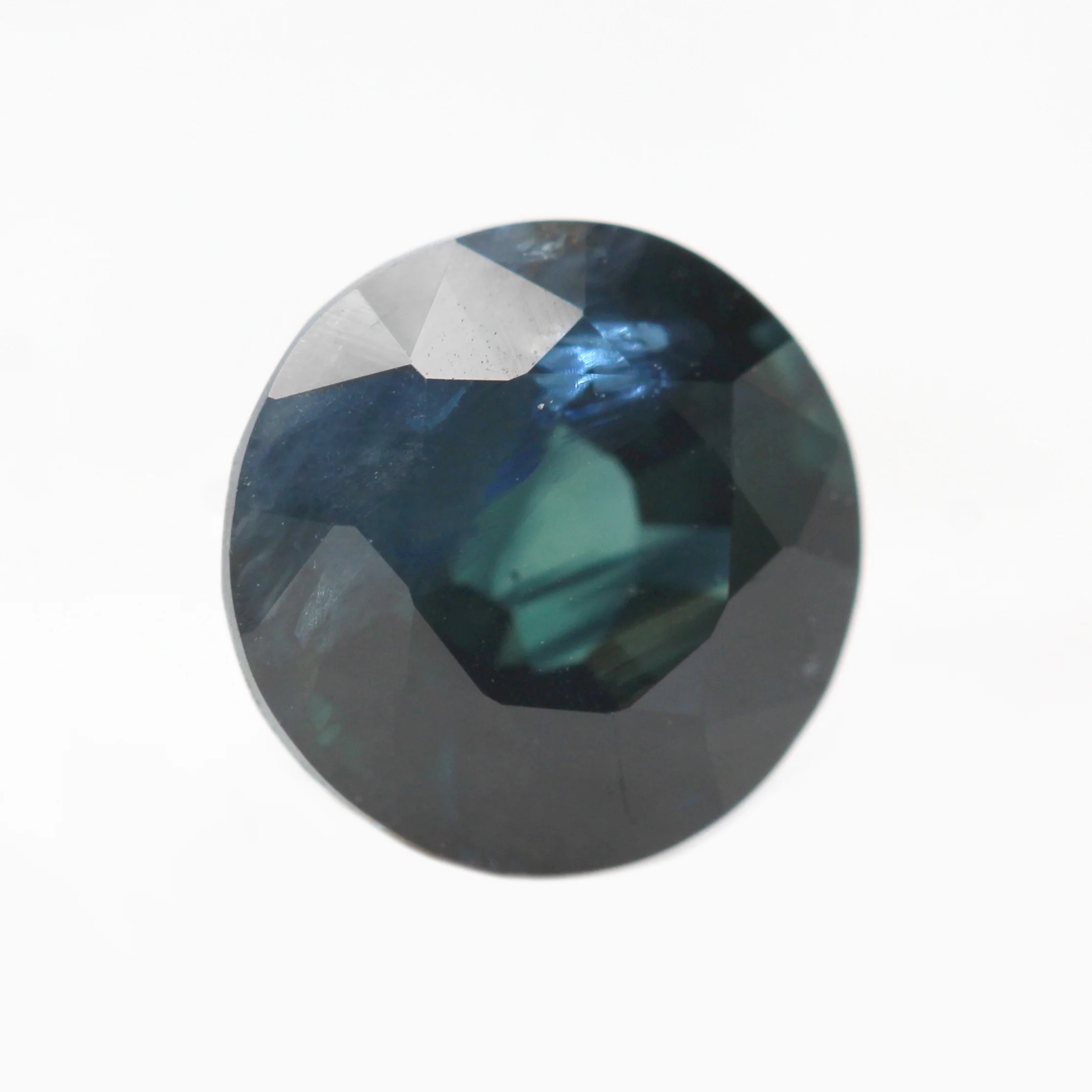 2.26 Carat Round Dark Teal Sapphire for Custom Work - Inventory Code RTS226 - Image 4