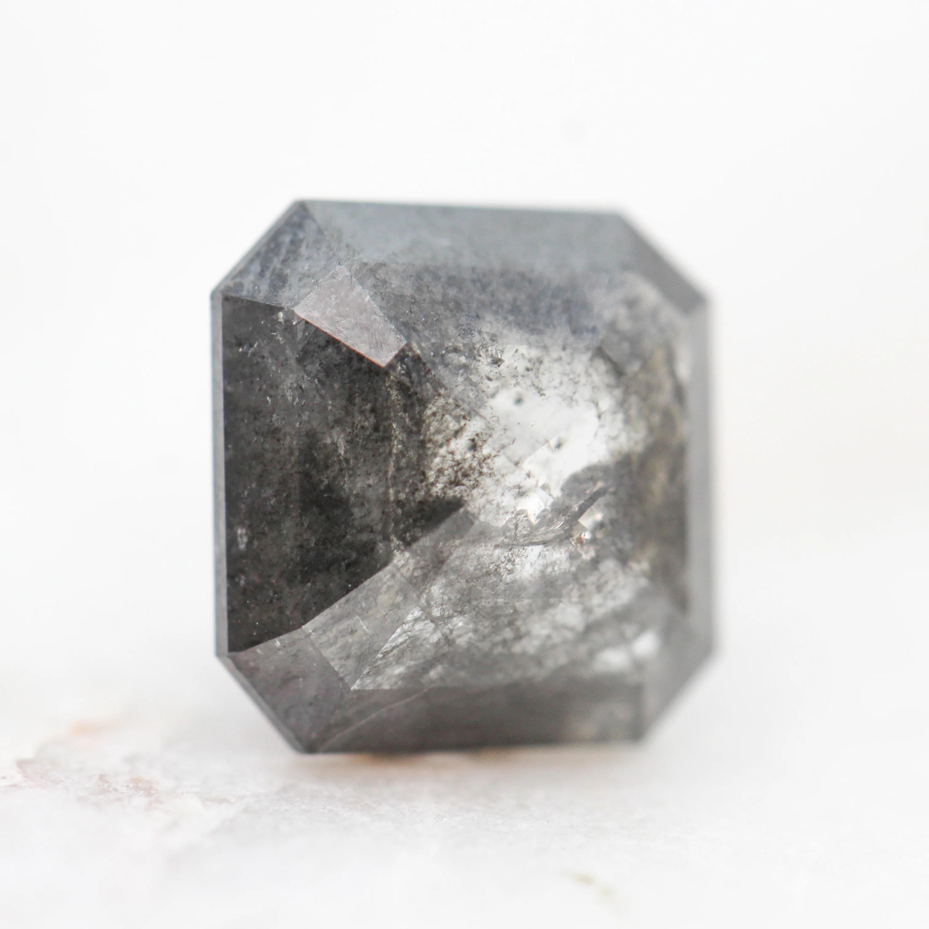 2.29 Carat Dark Asscher Cut Salt and Pepper Diamond for Custom Work - Inventory Code DCA229 - Image 3