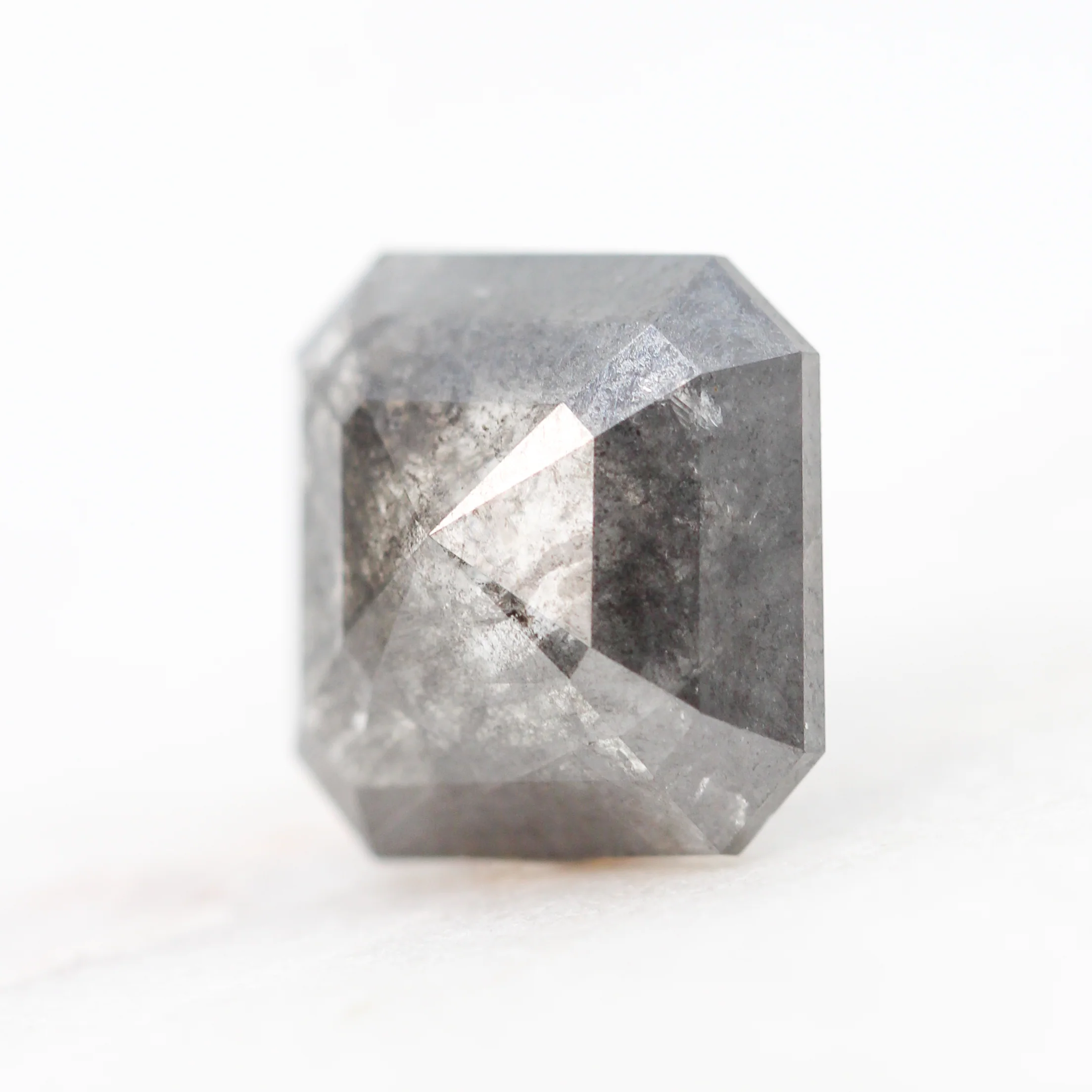 2.29 Carat Dark Asscher Cut Salt and Pepper Diamond for Custom Work - Inventory Code DCA229 - Image 4