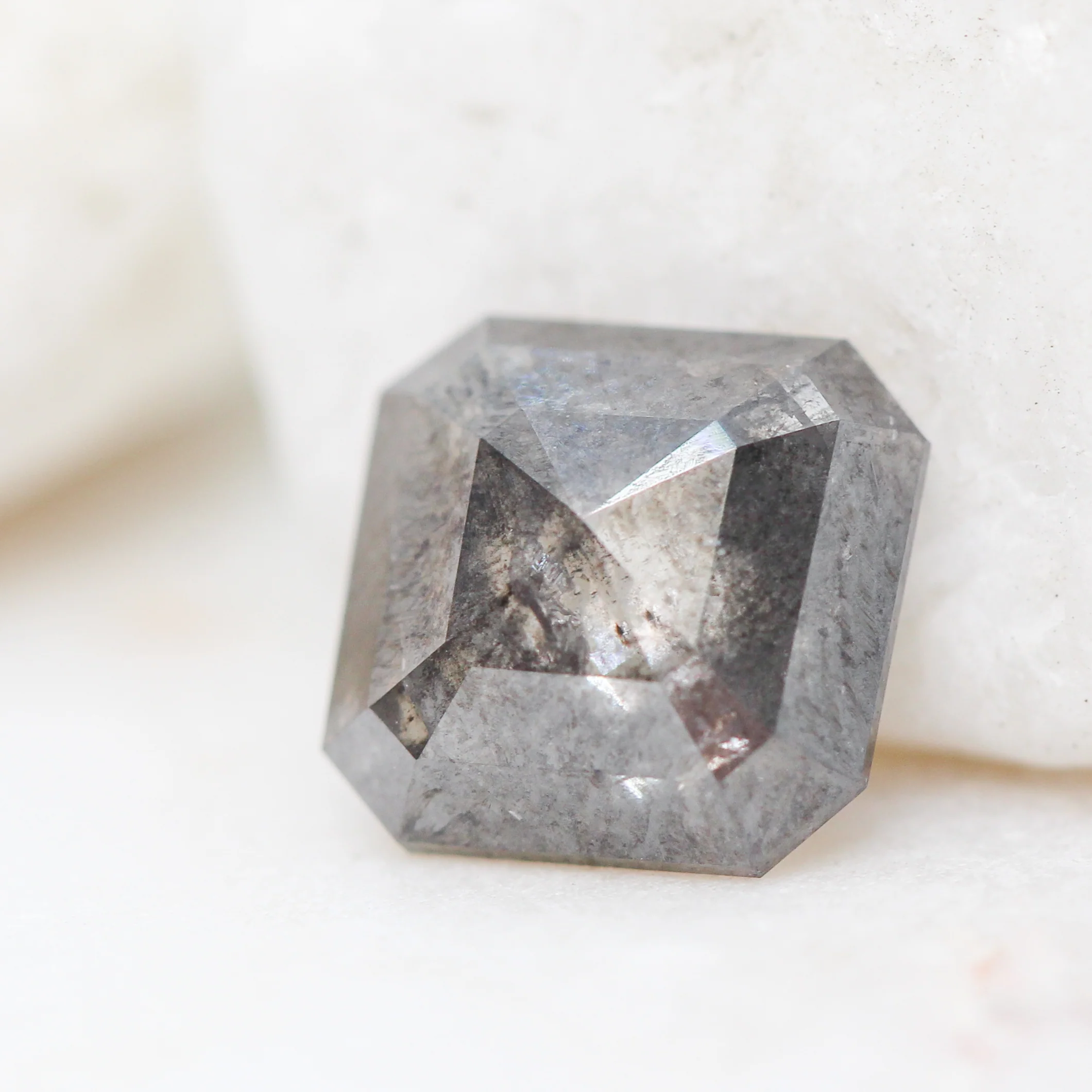 2.29 Carat Dark Asscher Cut Salt and Pepper Diamond for Custom Work - Inventory Code DCA229 - Image 6