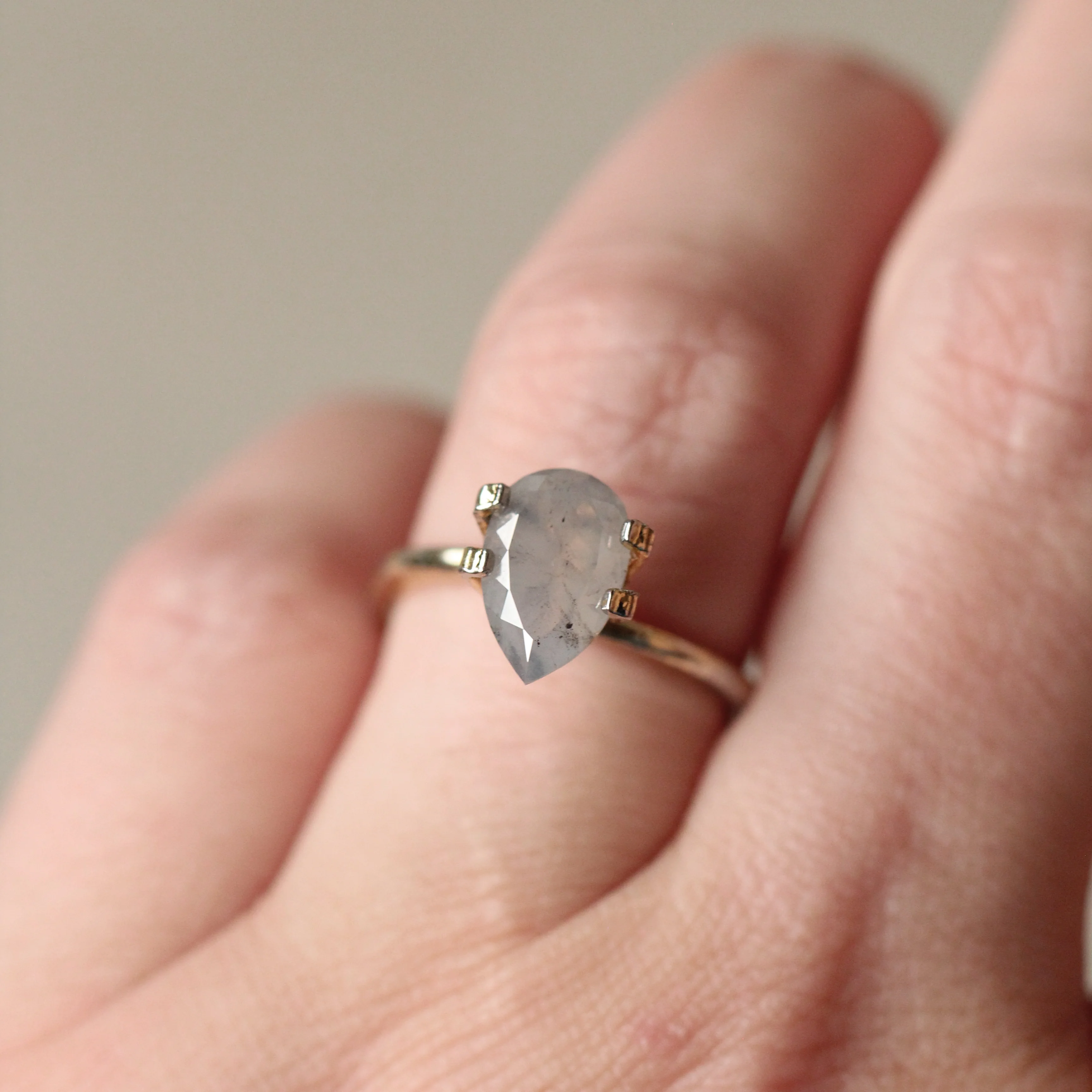 2.31 Carat Gray Pear Salt and Pepper Diamond for Custom Work - Inventory Code LGP231 - Image 3