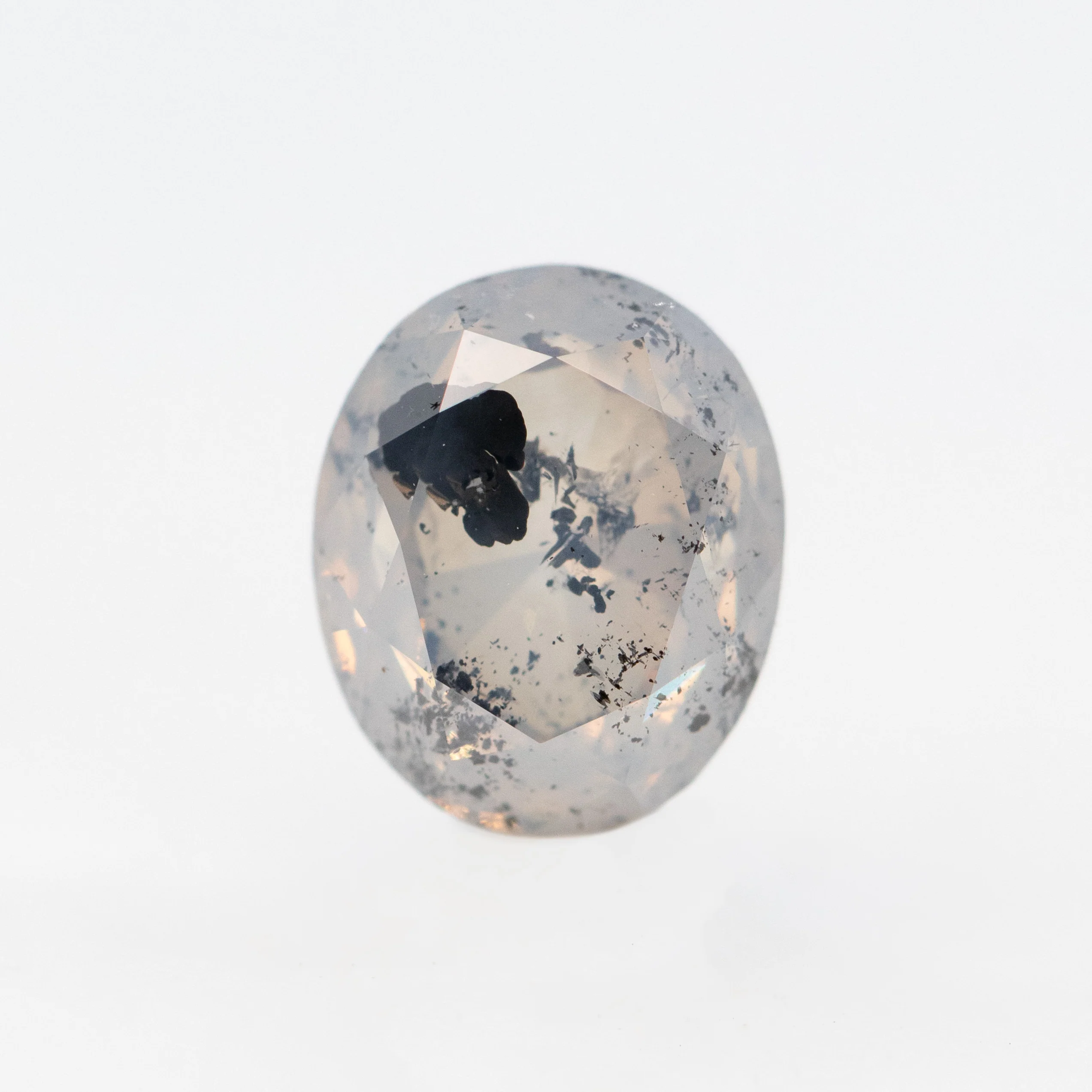 2.34 Carat Opalescent Oval Salt and Pepper Diamond for Custom Work - Inventory Code SGO234